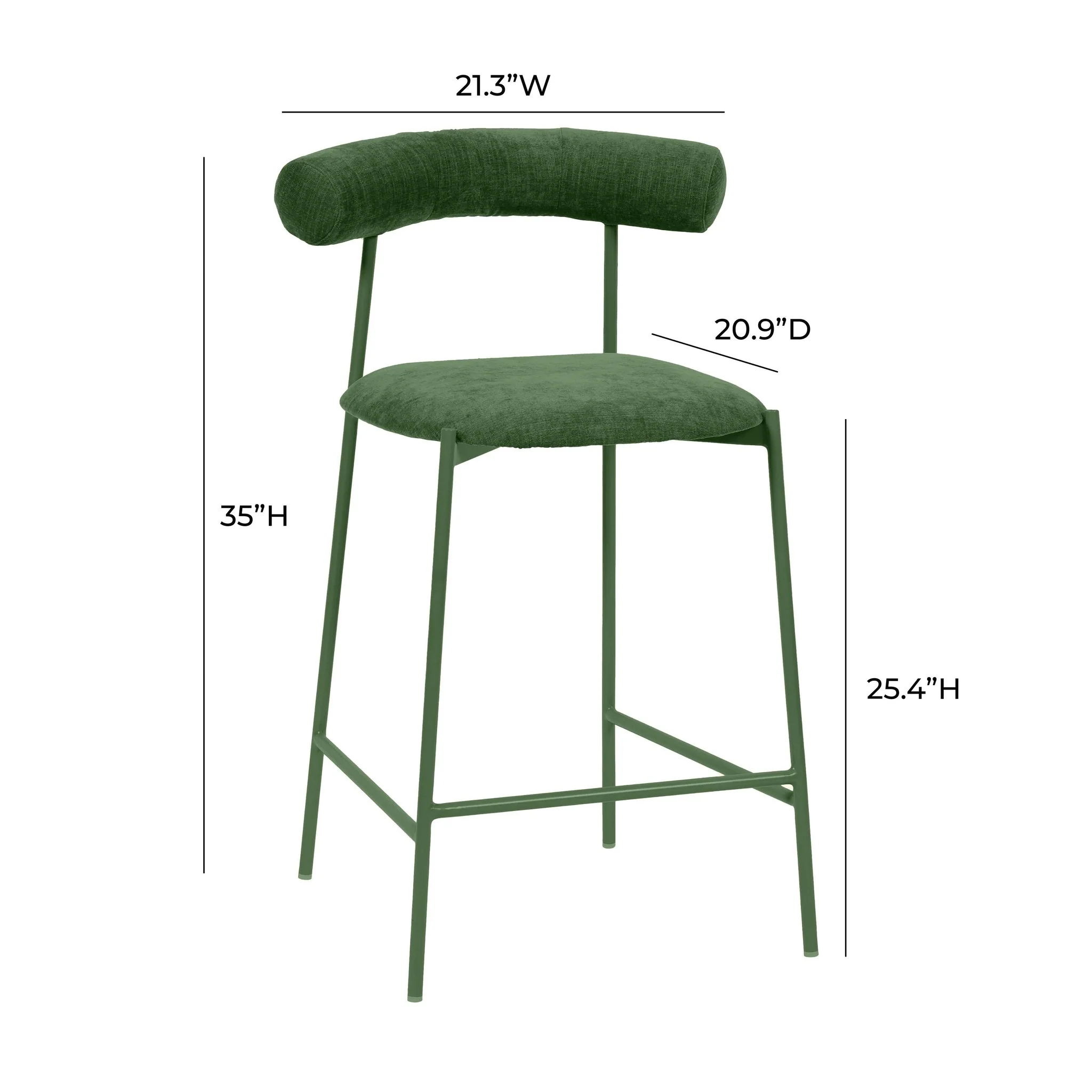 Liliana Forest Green Performance Velvet Counter Stool - Image 6