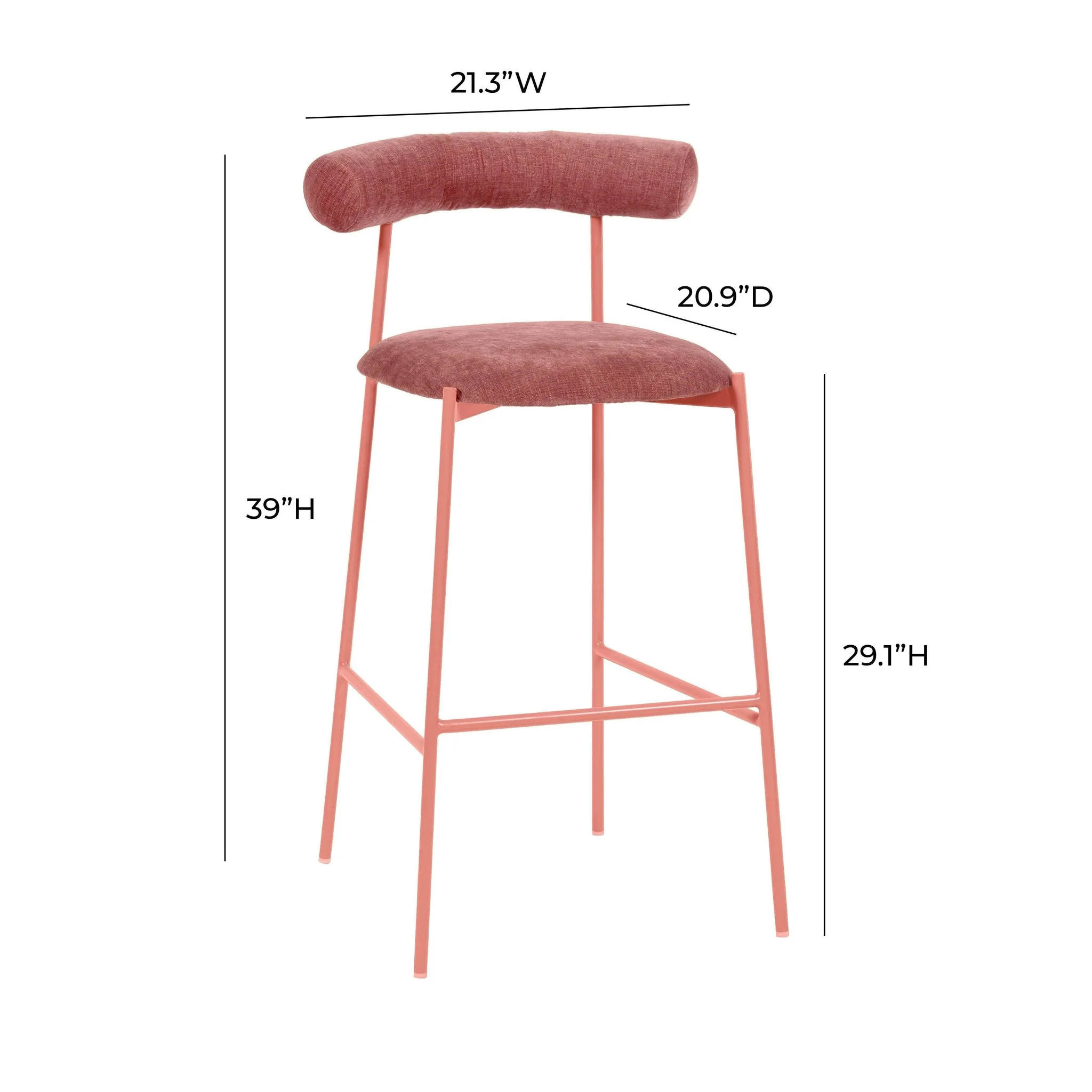 Liliana Mauve Performance Velvet Bar Stool - Image 6