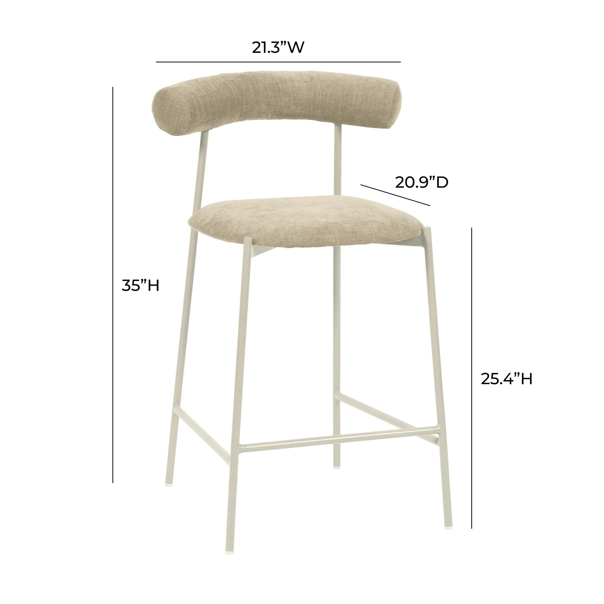 Liliana Taupe Performance Velvet Counter Stool - Image 5