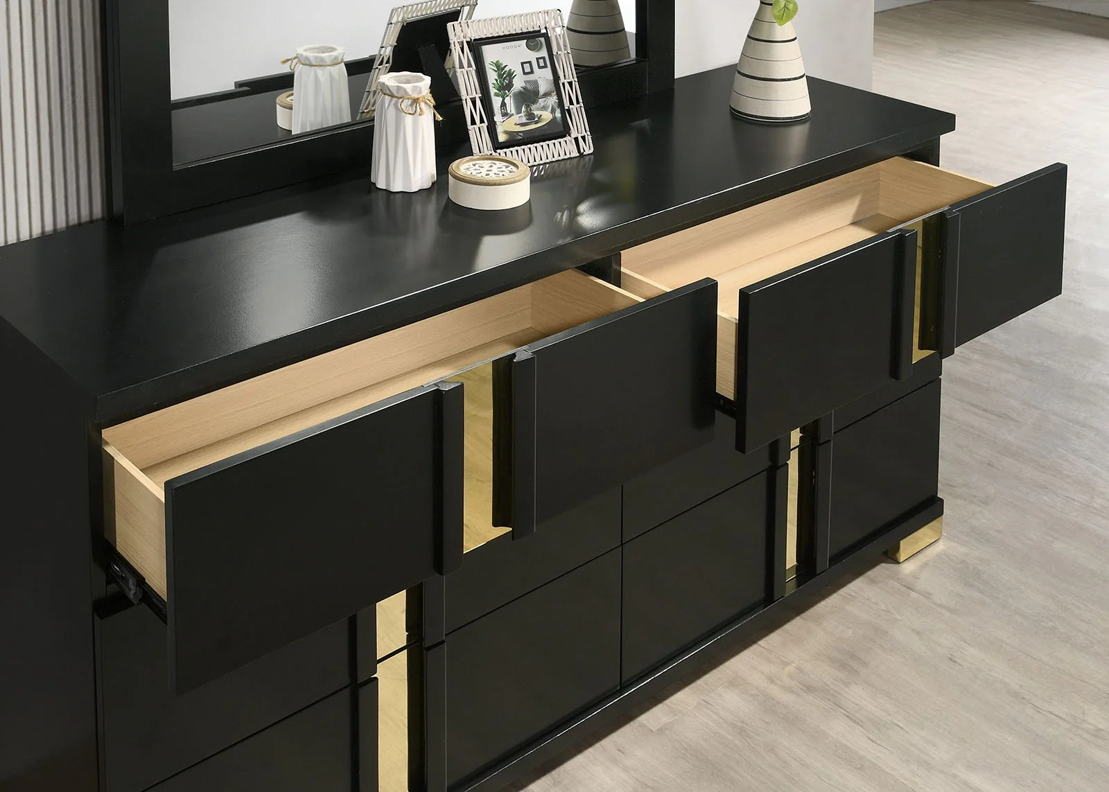 Lillestrom Twin Bed, Black/Gold - Image 6