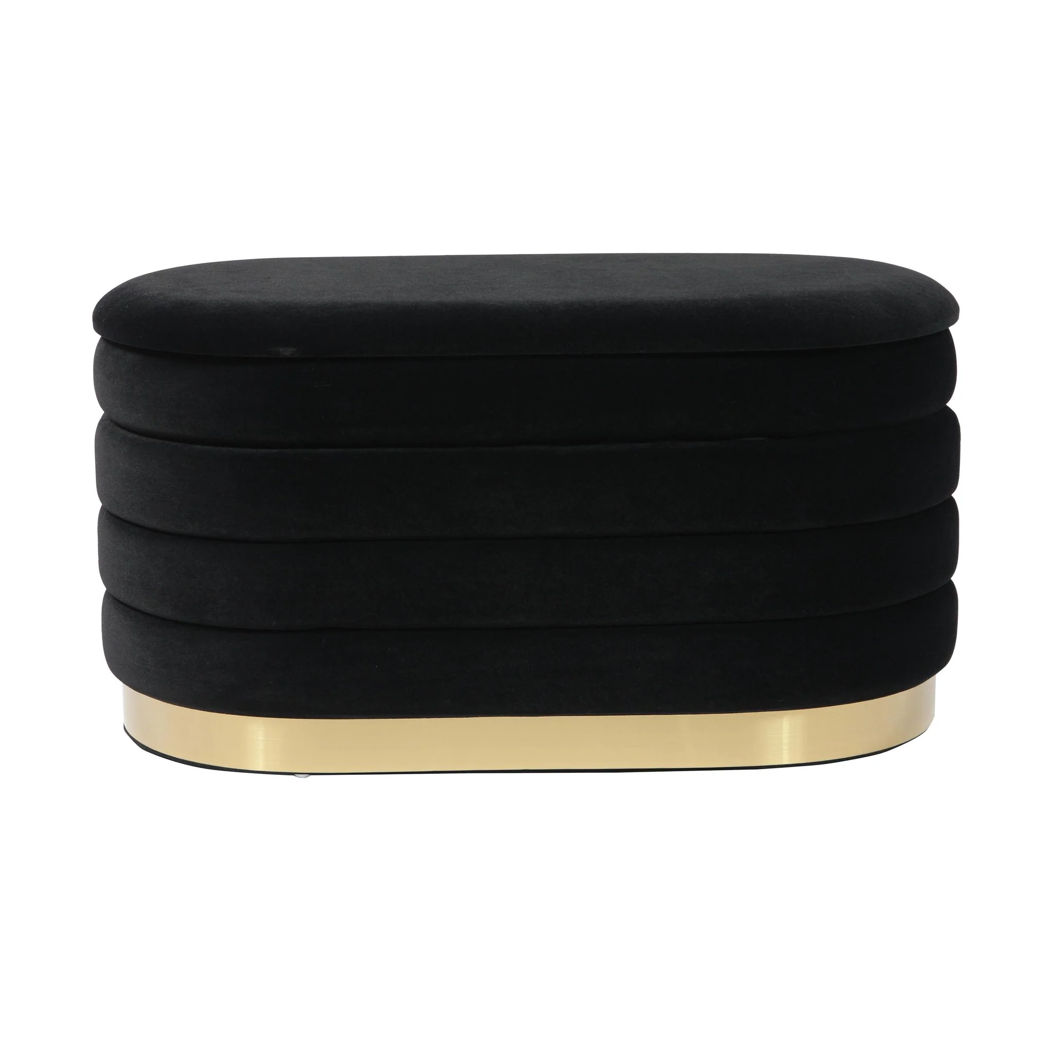 Lillian Black Velvet Storage Bench - Image 4