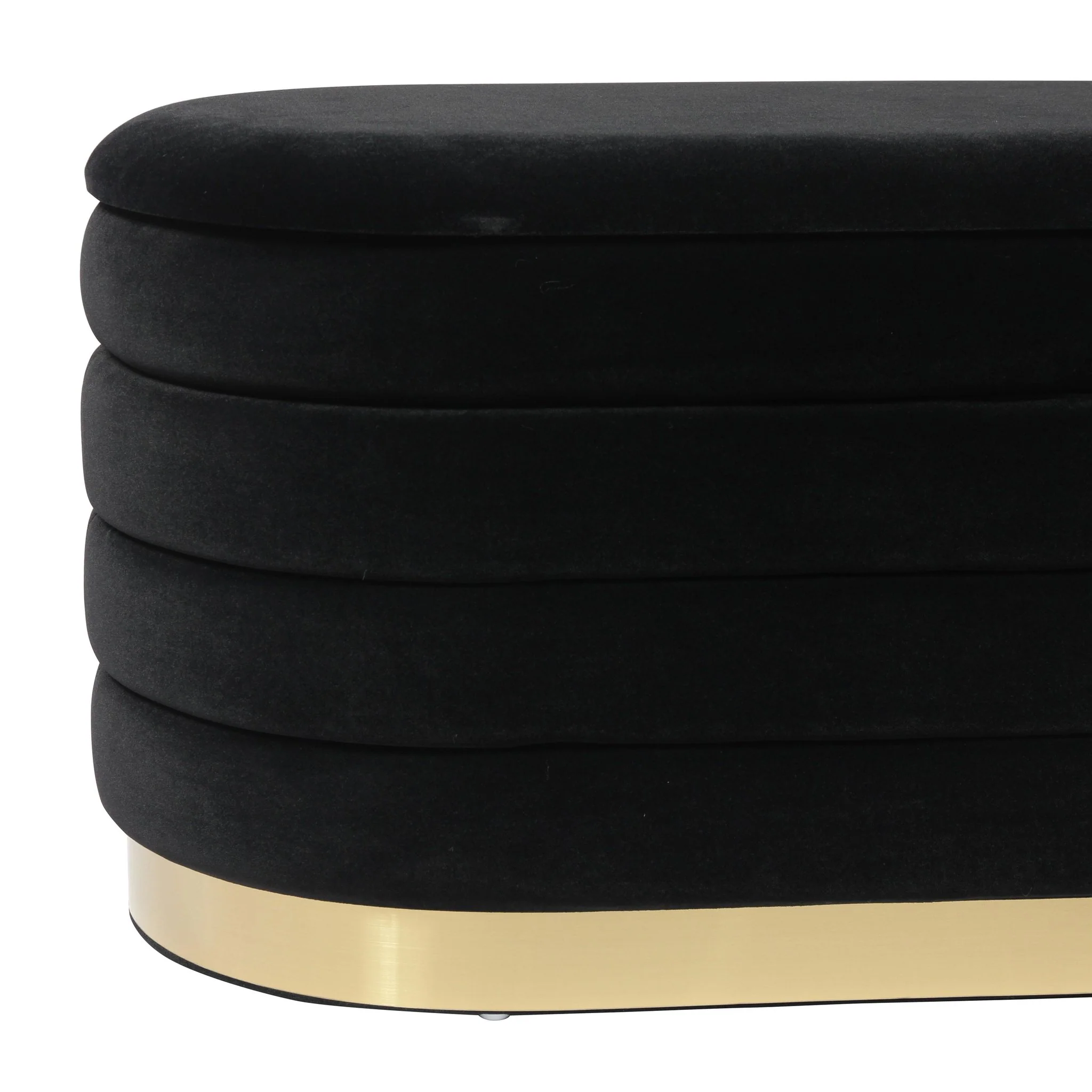 Lillian Black Velvet Storage Bench - Image 7