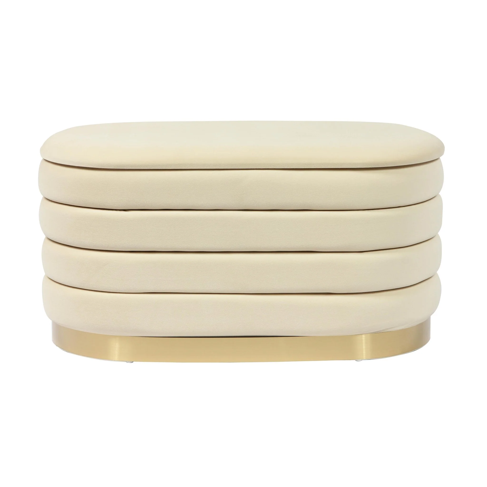 Lillian Cream Velvet Storage Bench - Image 4