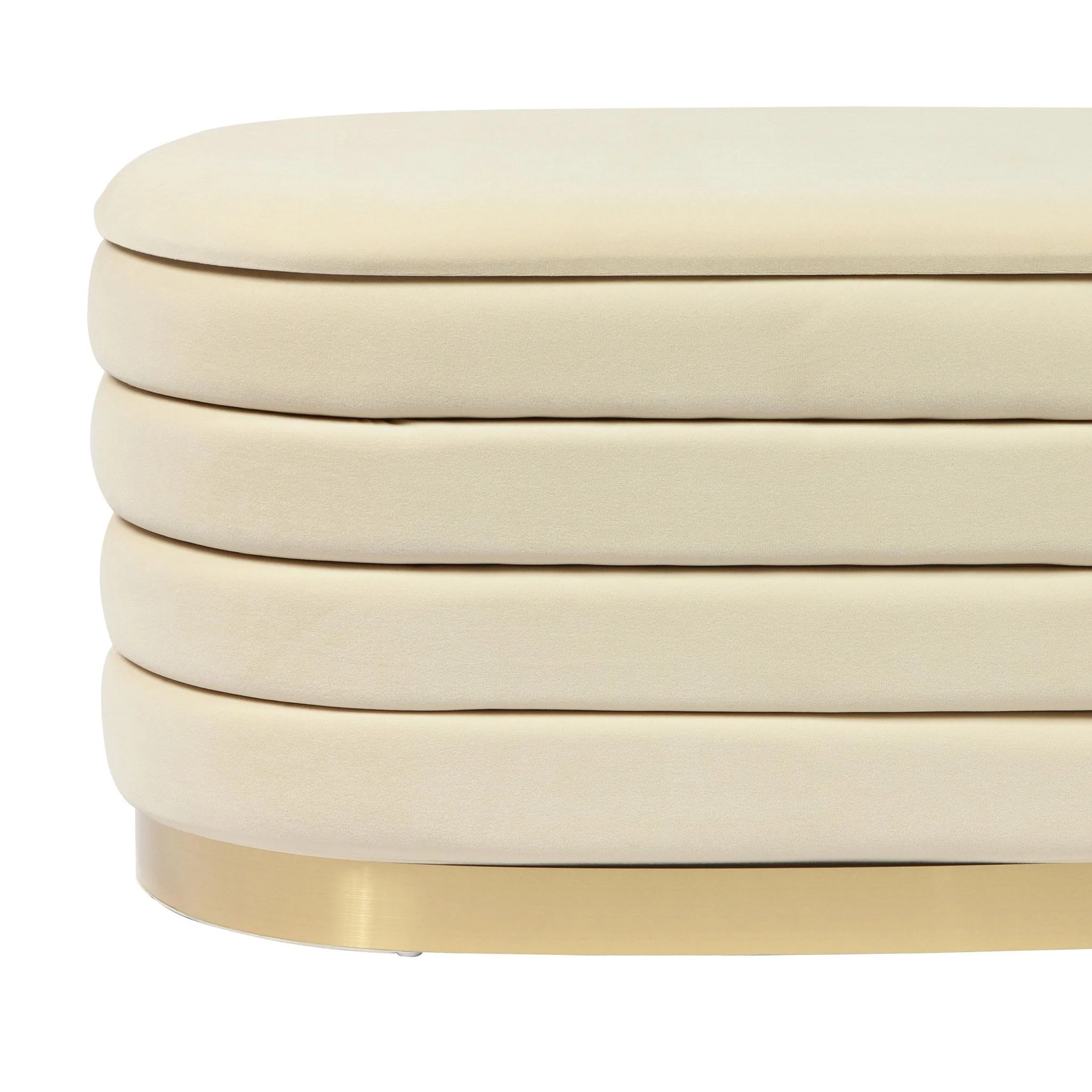 Lillian Cream Velvet Storage Bench - Image 7