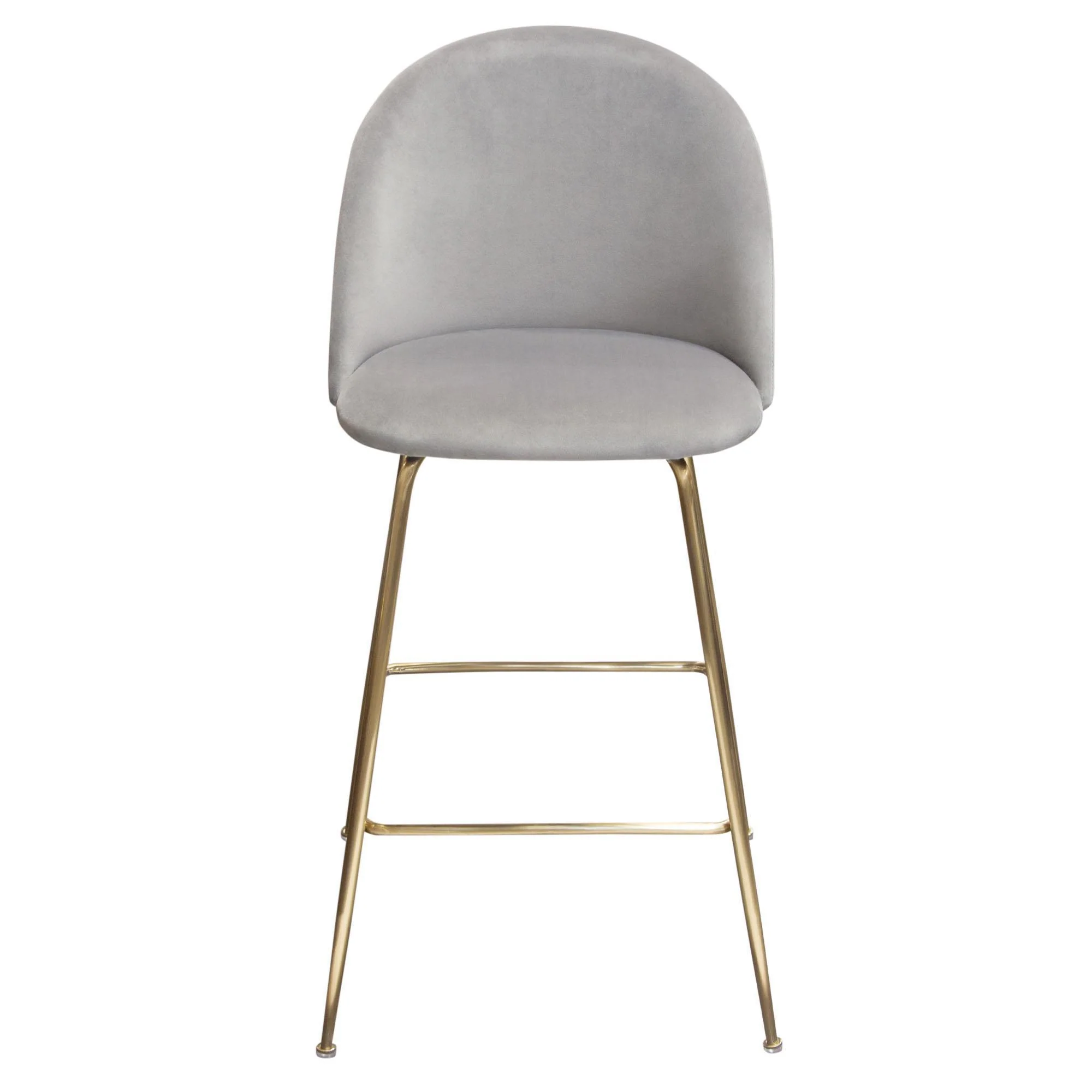 Lilly Set of (2) Bar Height Chairs in Grey Velvet w/ Brushed Gold Metal Legs by Diamond Sofa - Image 2