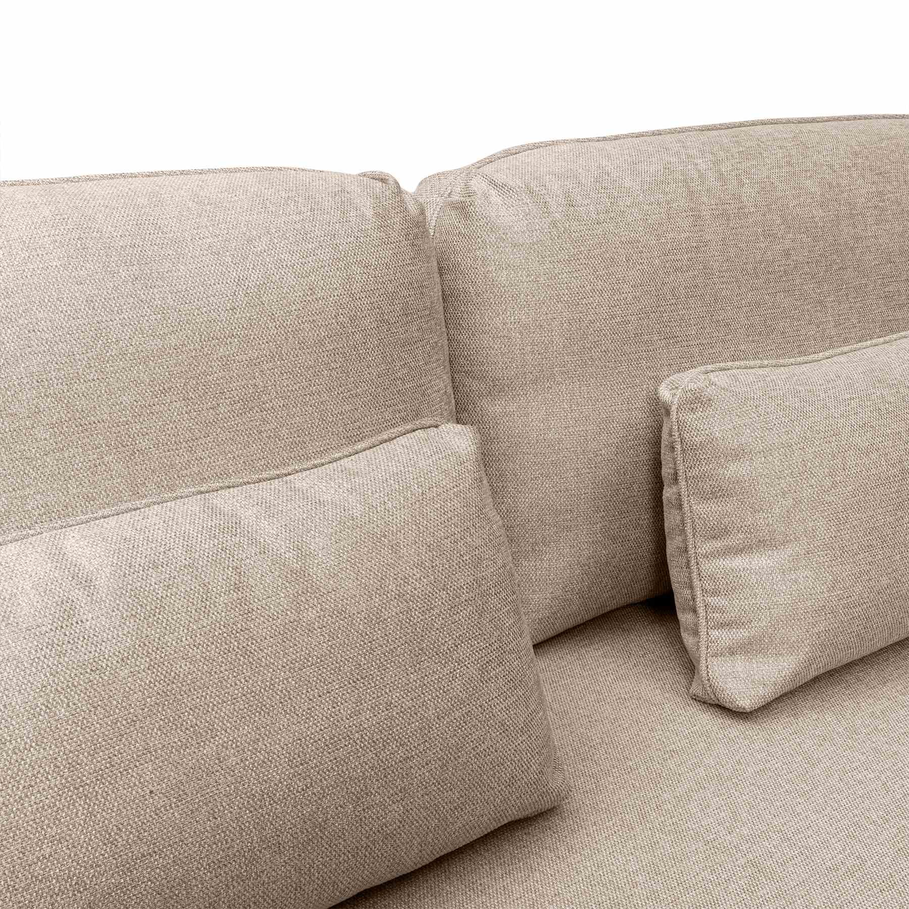 Lilou 77" Beige Fabric Sofa with Antique Brass Metal Legs - Image 7