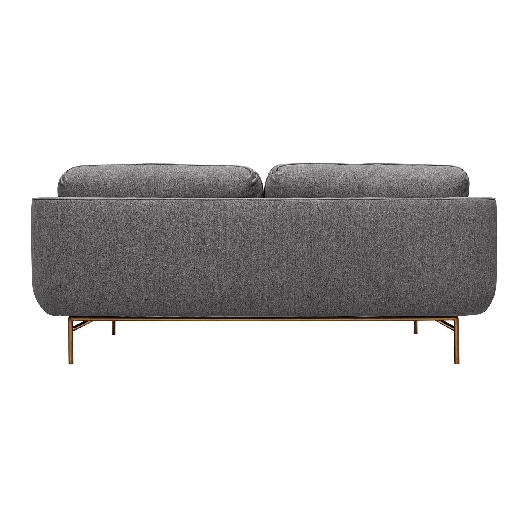 Lilou 77" Gray Fabric Sofa with Antique Brass Metal Legs - Image 4