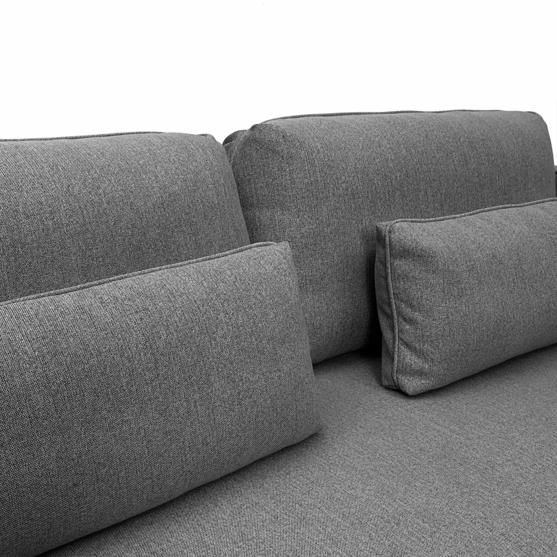 Lilou 77" Gray Fabric Sofa with Antique Brass Metal Legs - Image 7