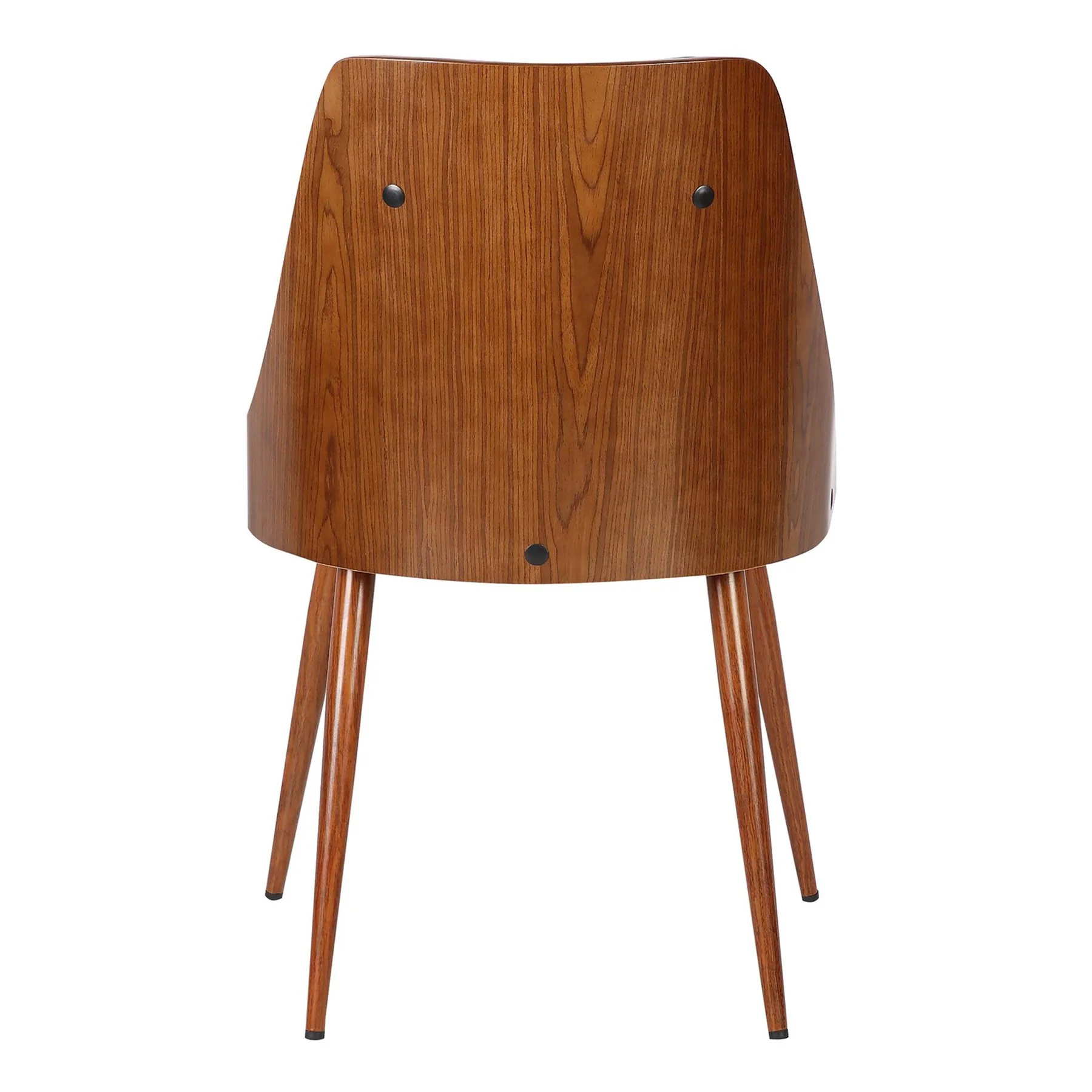 Lily Mid-Century Dining Chair in Walnut Finish and Gray Faux Leather - Image 4
