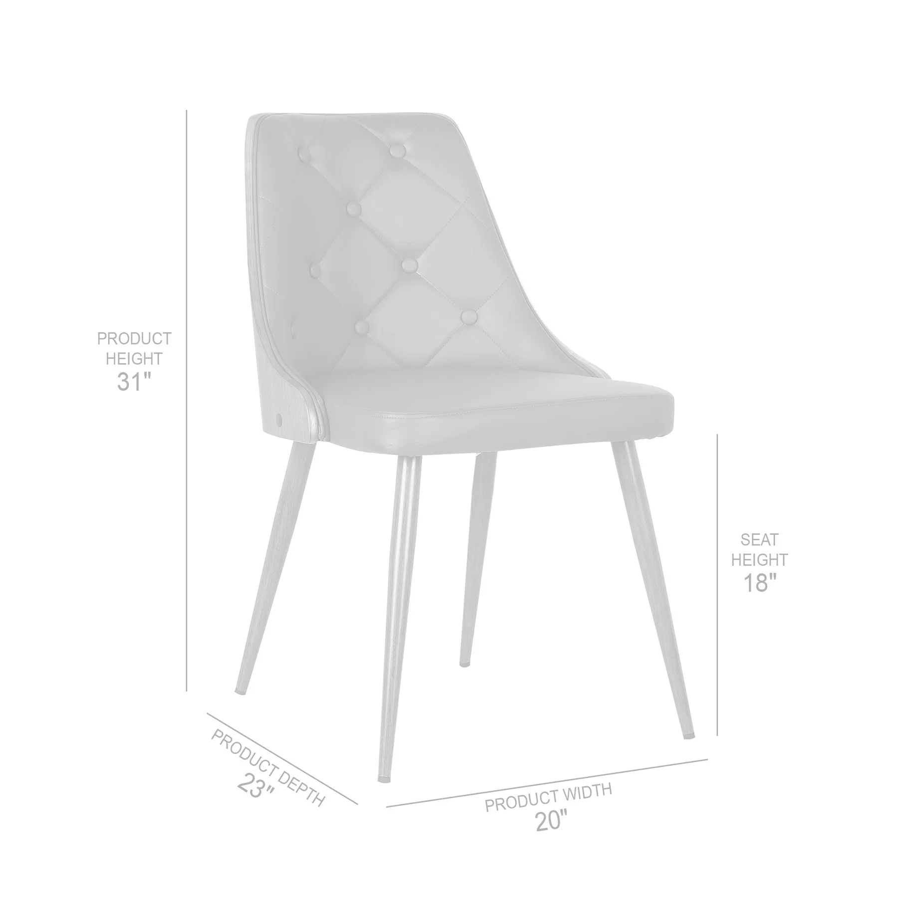 Lily Mid-Century Dining Chair in Walnut Finish and Gray Faux Leather - Image 8