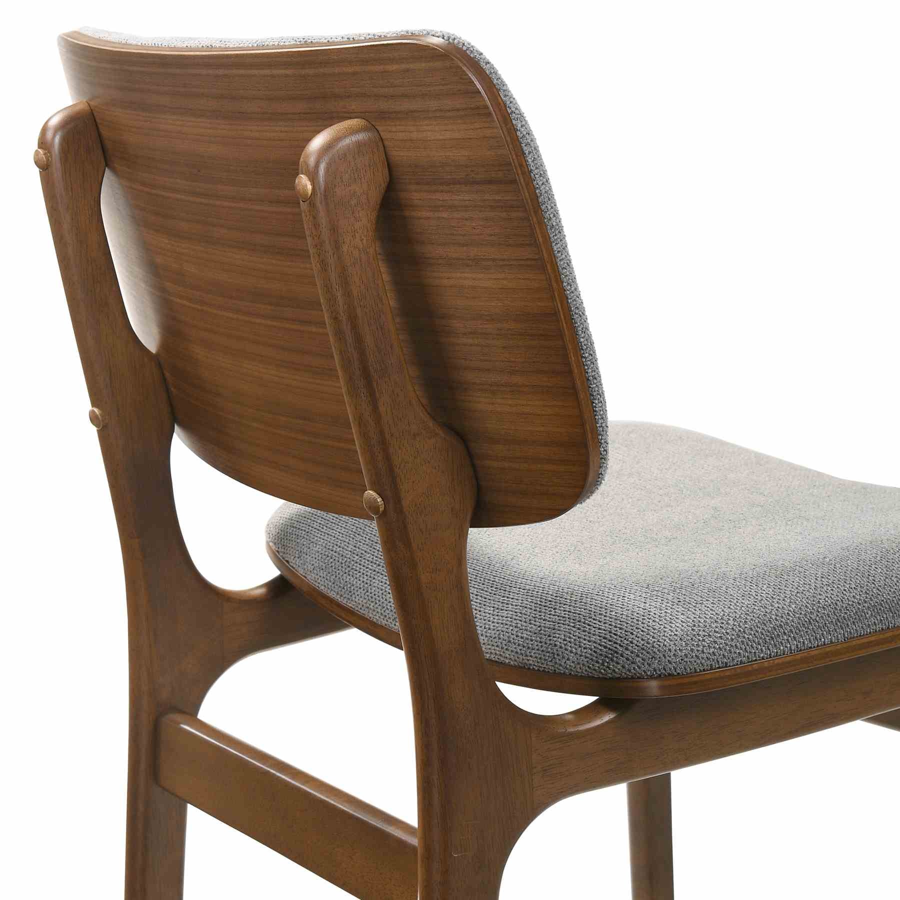 Lima Gray Upholstered Wood Dining Chairs in Walnut Finish - Set of 2 - Image 6