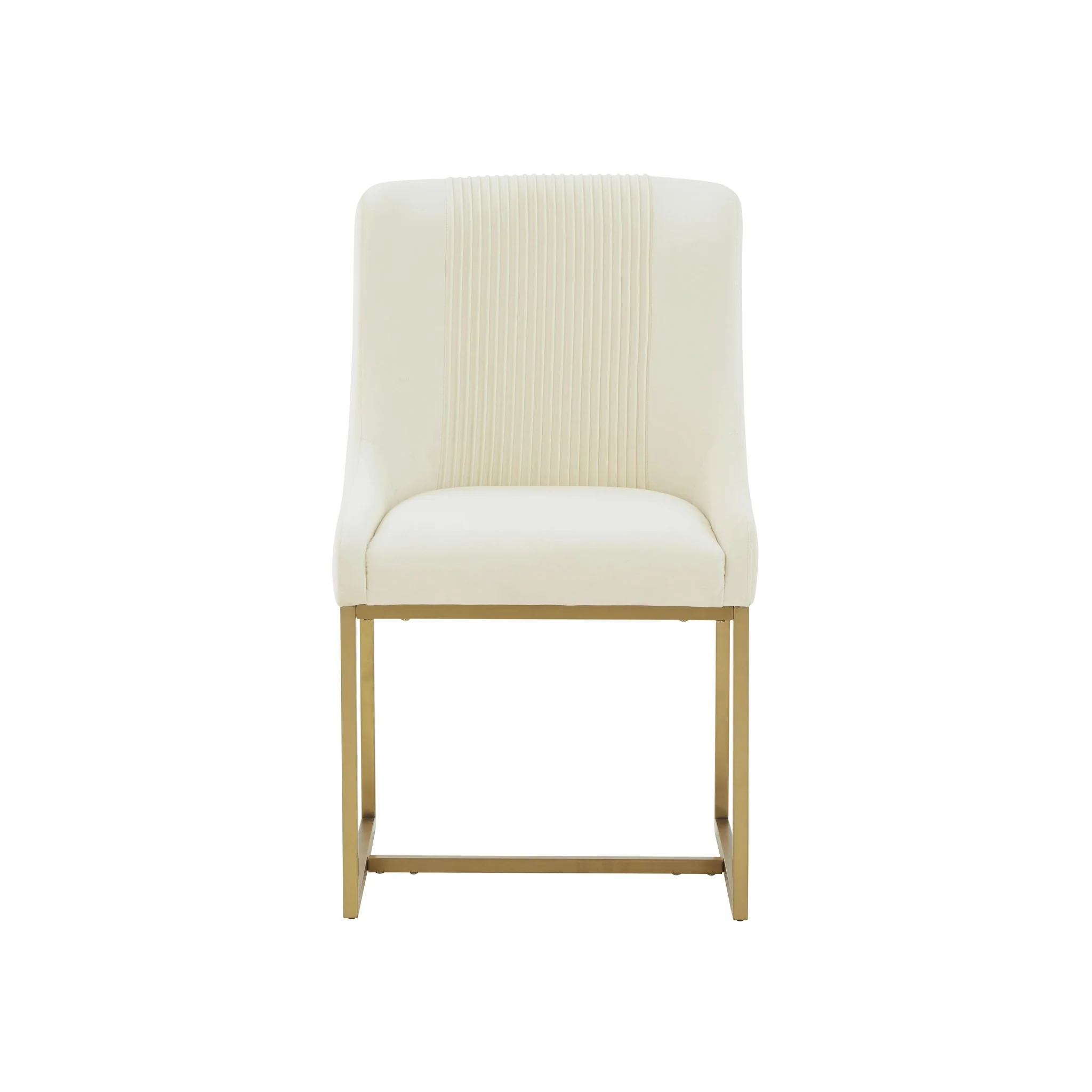 Lisa Cream Pleated Velvet Dining Chair - Image 3