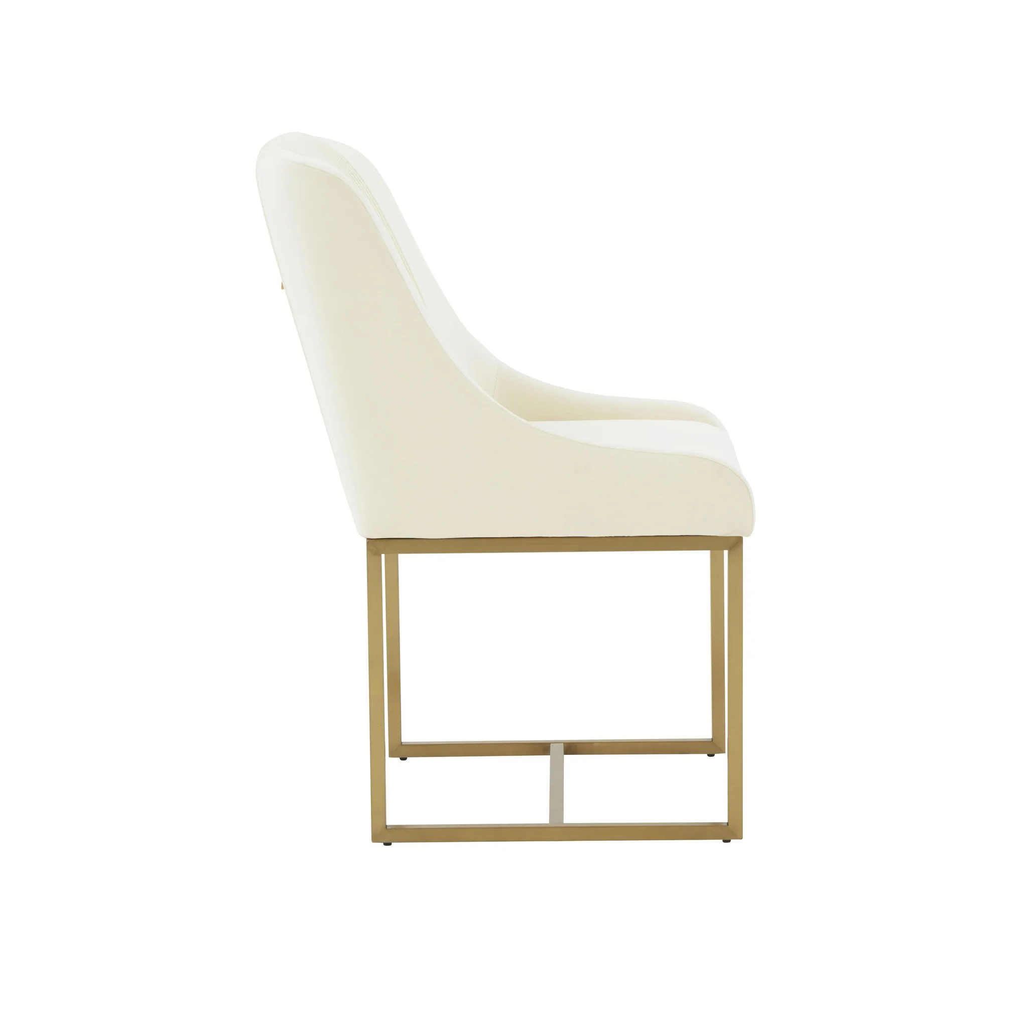 Lisa Cream Pleated Velvet Dining Chair - Image 4