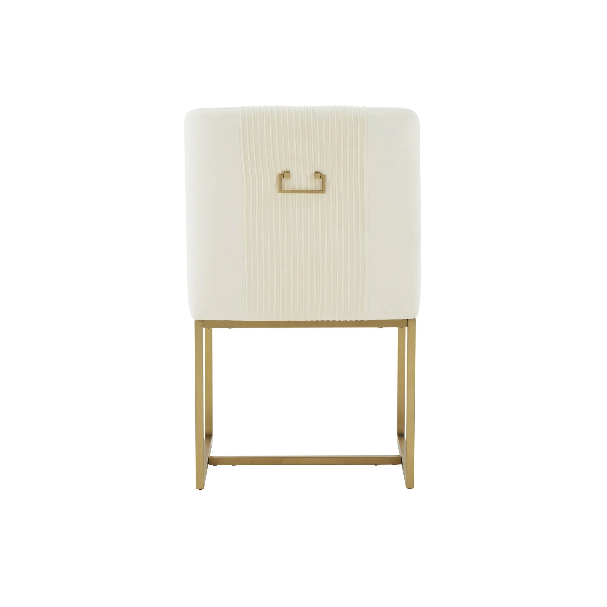 Lisa Cream Pleated Velvet Dining Chair - Image 5