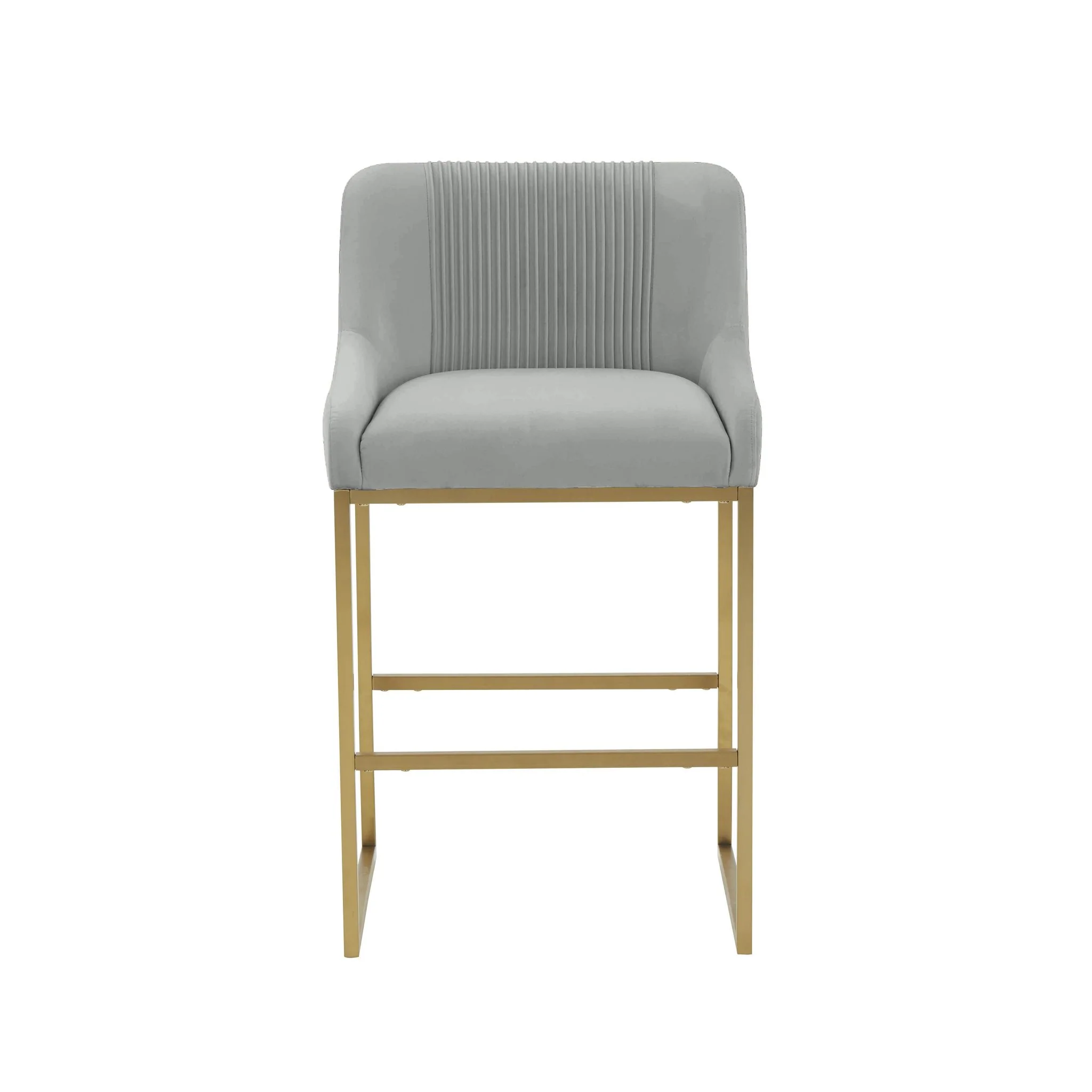 Lisa Grey Pleated Velvet  Dining Chair - Image 3