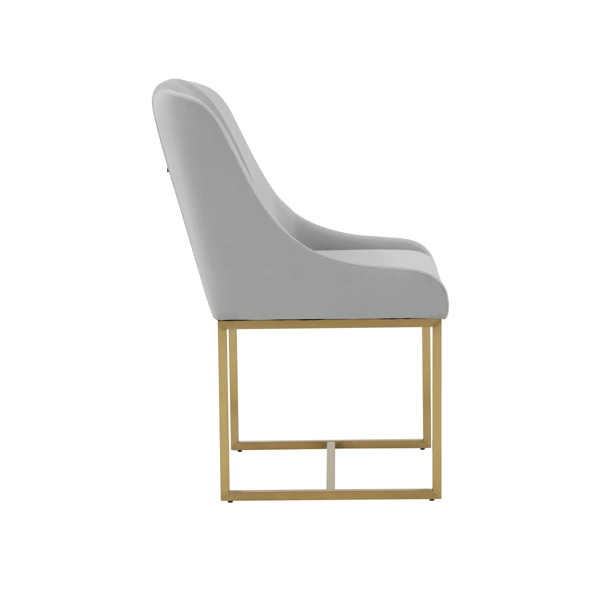 Lisa Grey Pleated Velvet  Dining Chair - Image 4