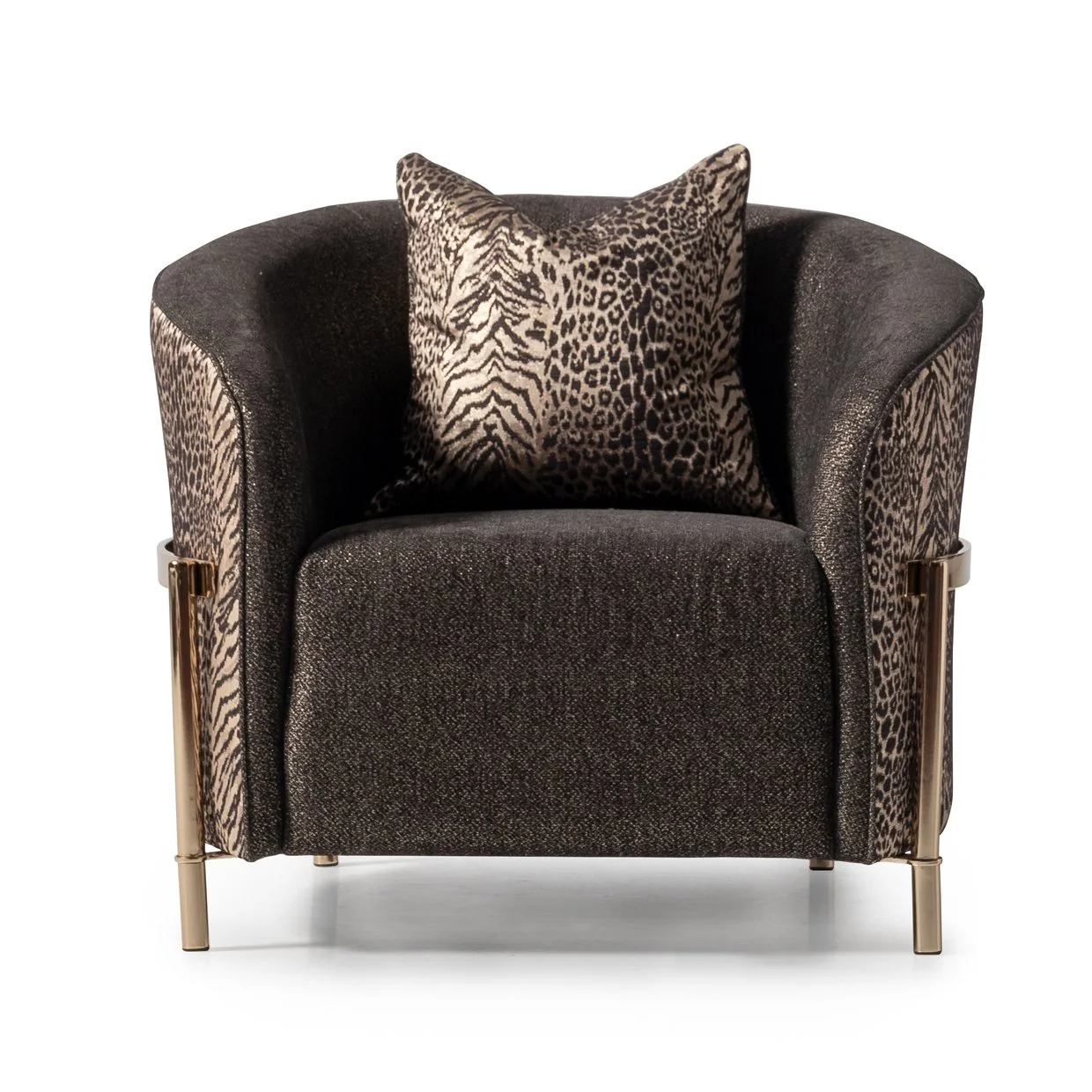 Lisbon Accent Chair - Onyx/Gold - Image 17