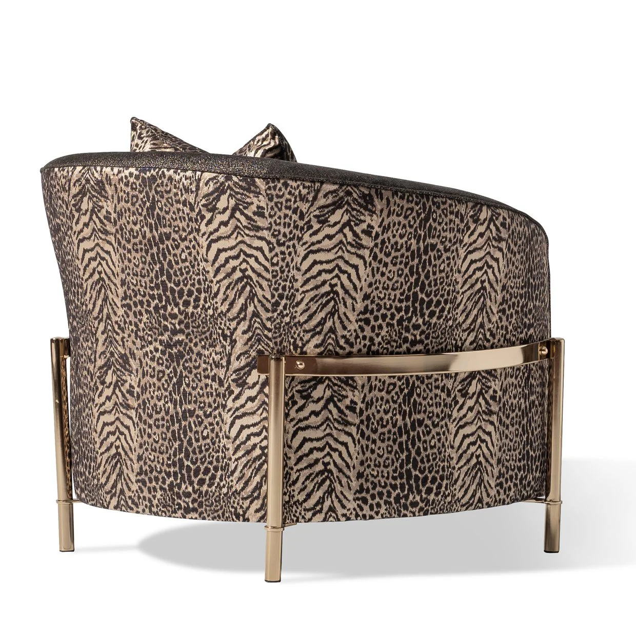 Lisbon Accent Chair - Onyx/Gold - Image 6