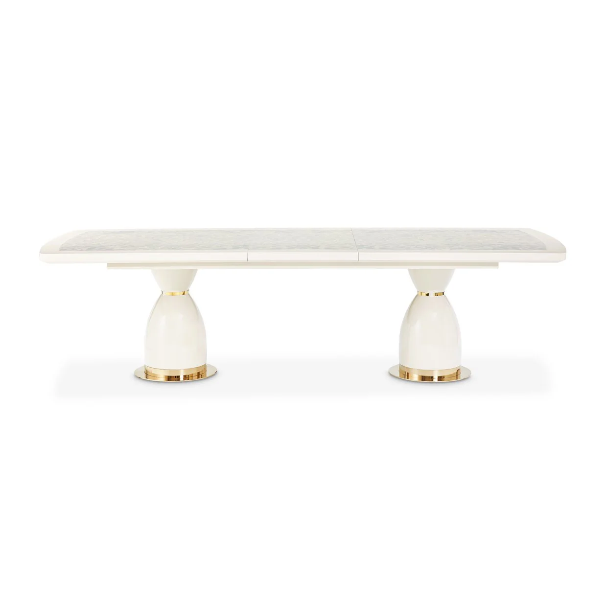 Lisbon Double Pedestal Dining Table - Silken Matte Cream - Image 3