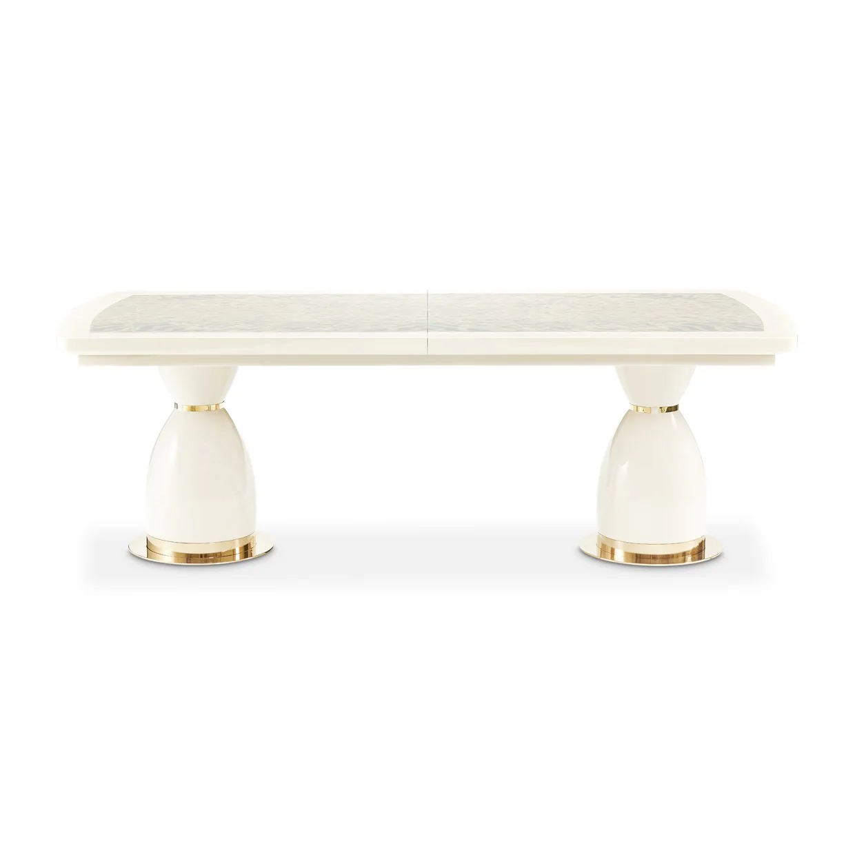Lisbon Double Pedestal Dining Table - Silken Matte Cream - Image 4