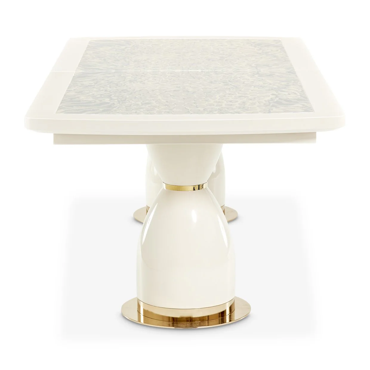 Lisbon Double Pedestal Dining Table - Silken Matte Cream - Image 5