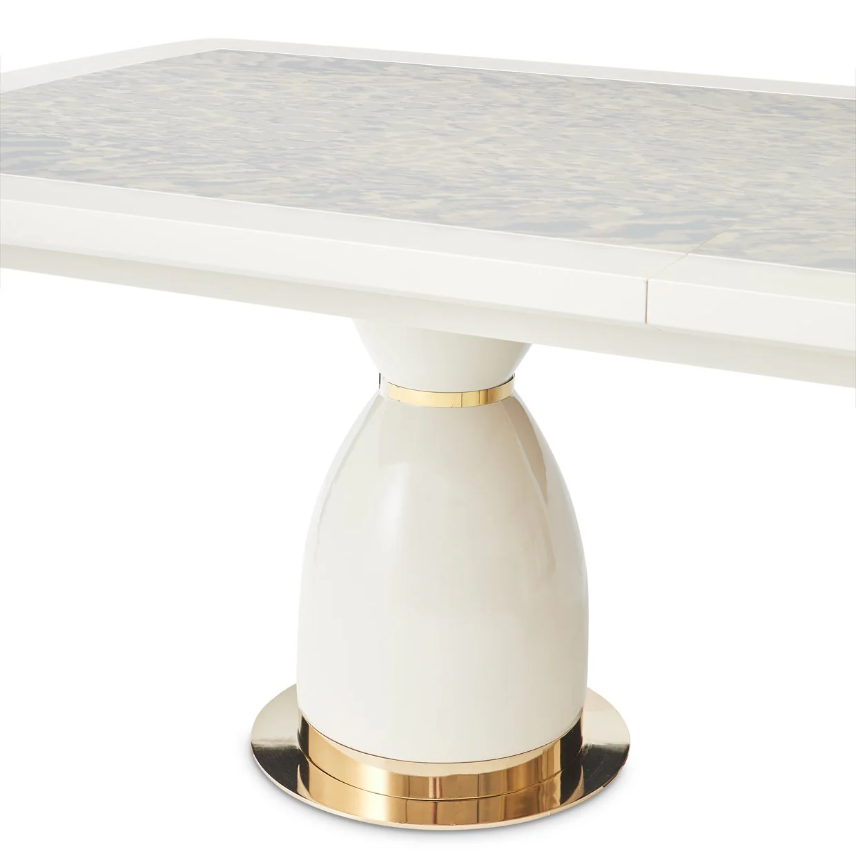 Lisbon Double Pedestal Dining Table - Silken Matte Cream - Image 6