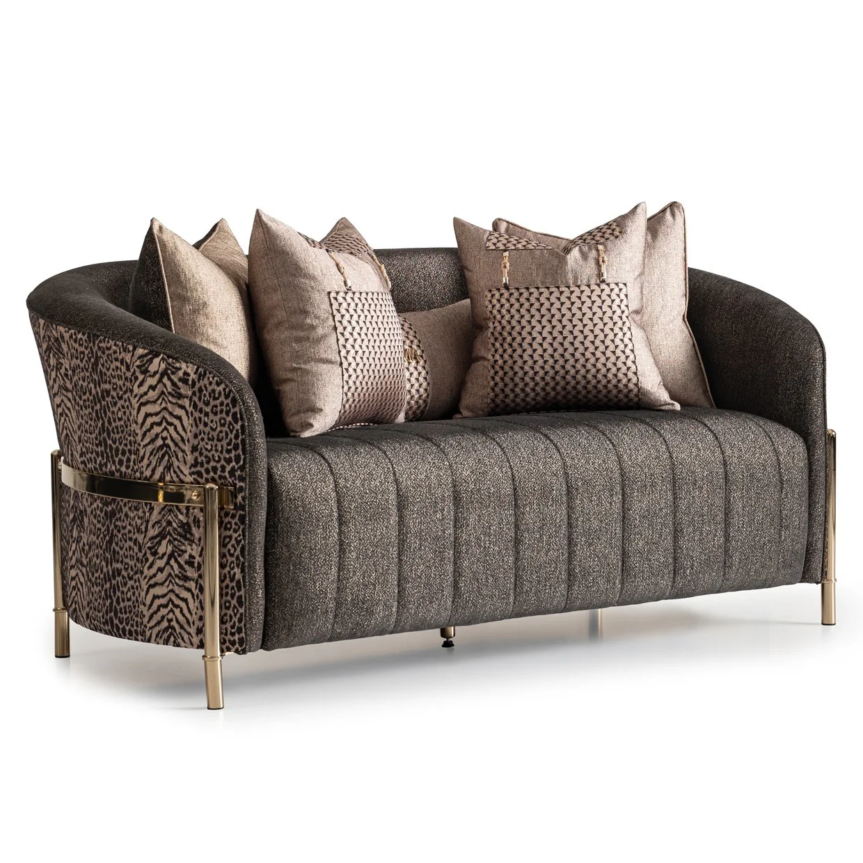 Lisbon Loveseat - Onyx/Gold - Image 11