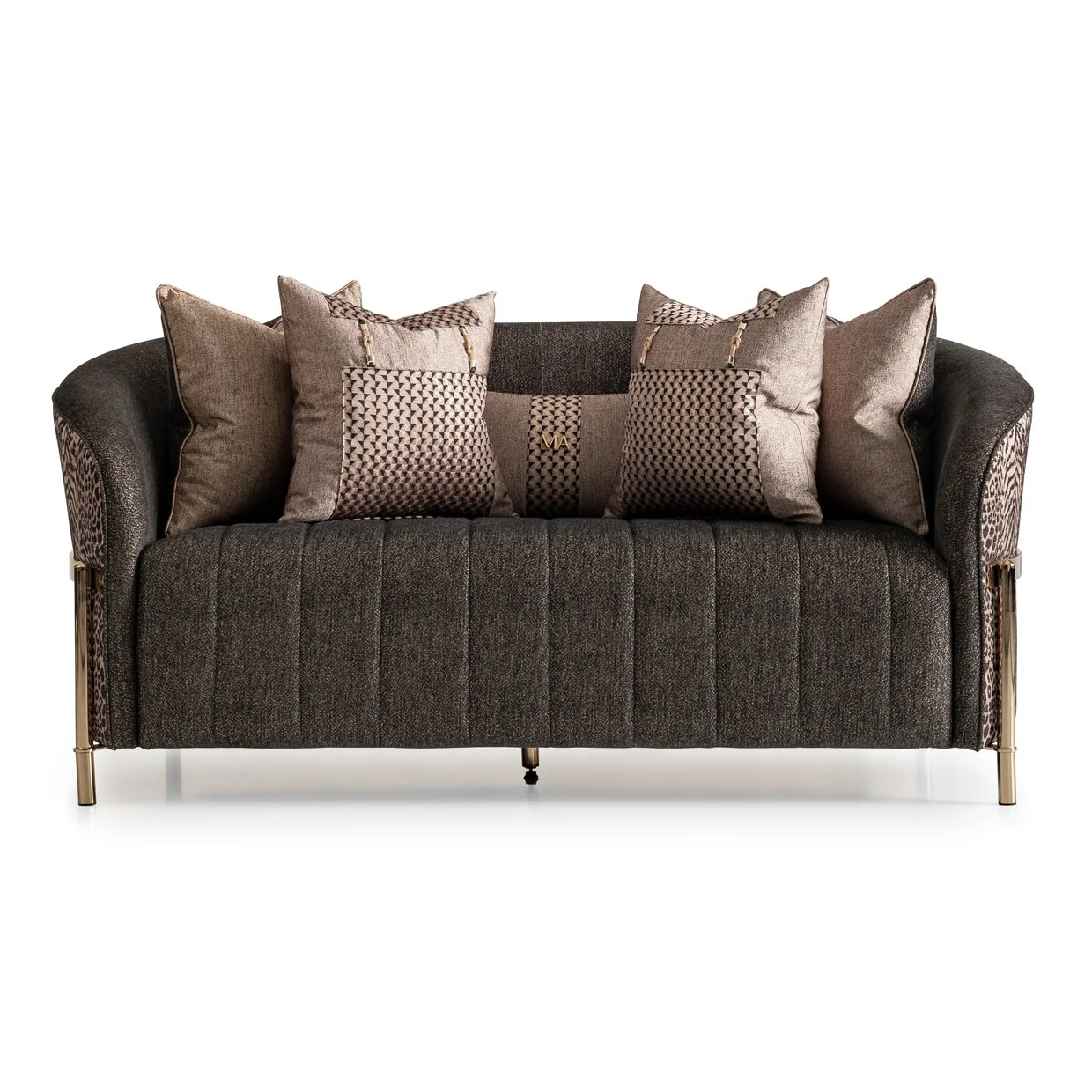 Lisbon Loveseat - Onyx/Gold - Image 21