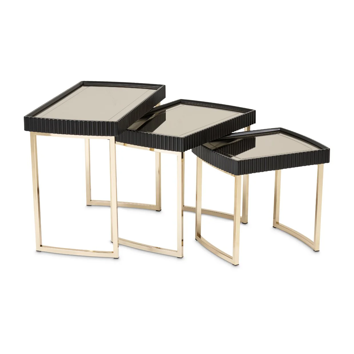 Lisbon Nesting Tables, Set of 3 - Silken Matte Black - Image 5