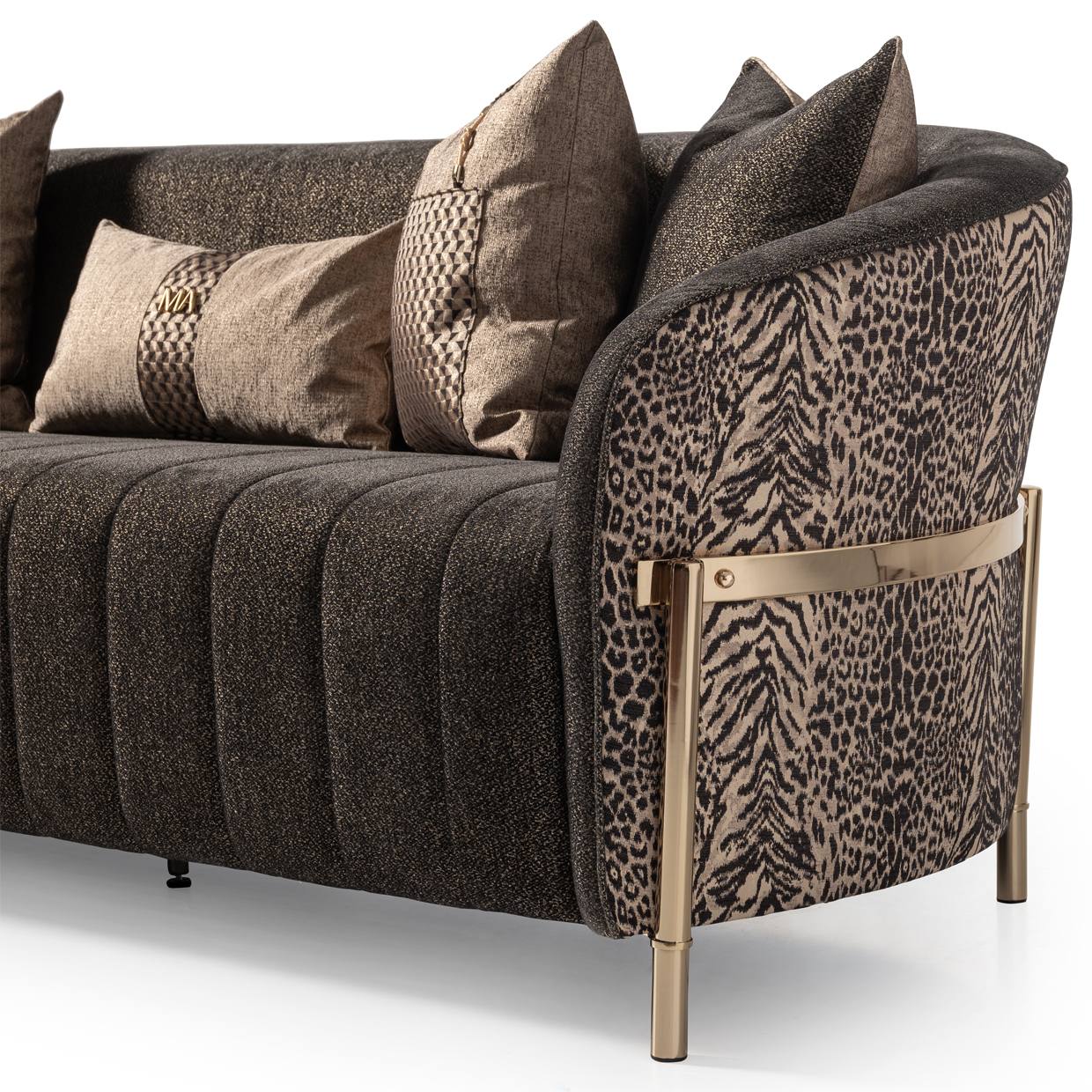 Lisbon Sofa - Onyx/Gold - Image 10