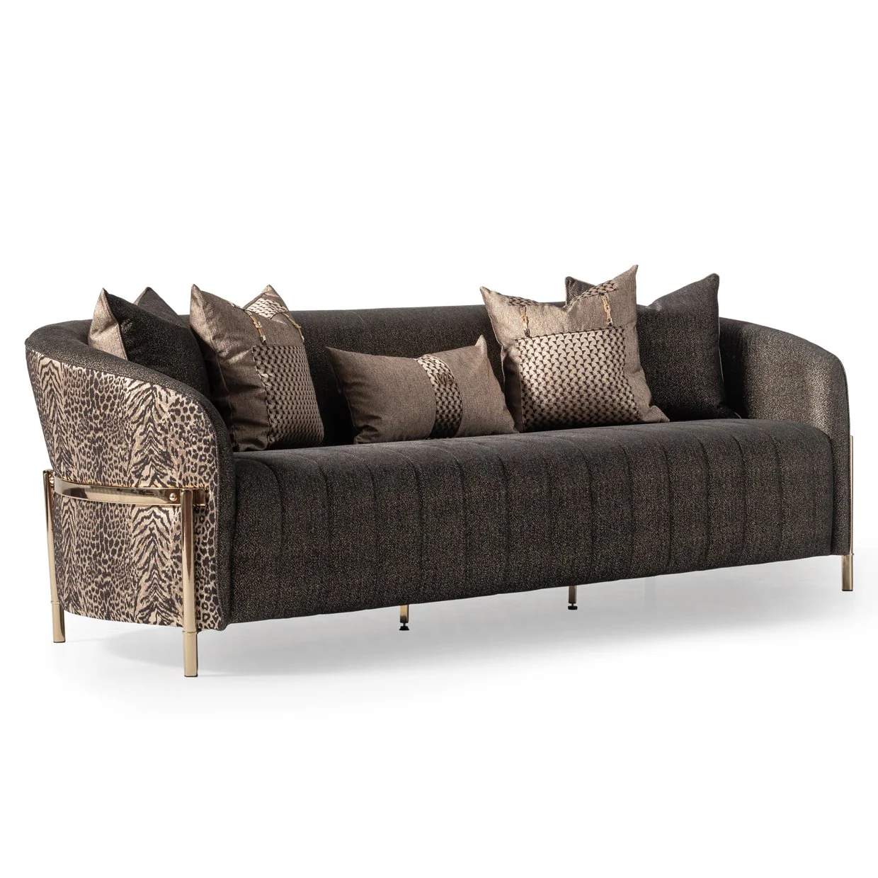 Lisbon Sofa - Onyx/Gold - Image 8