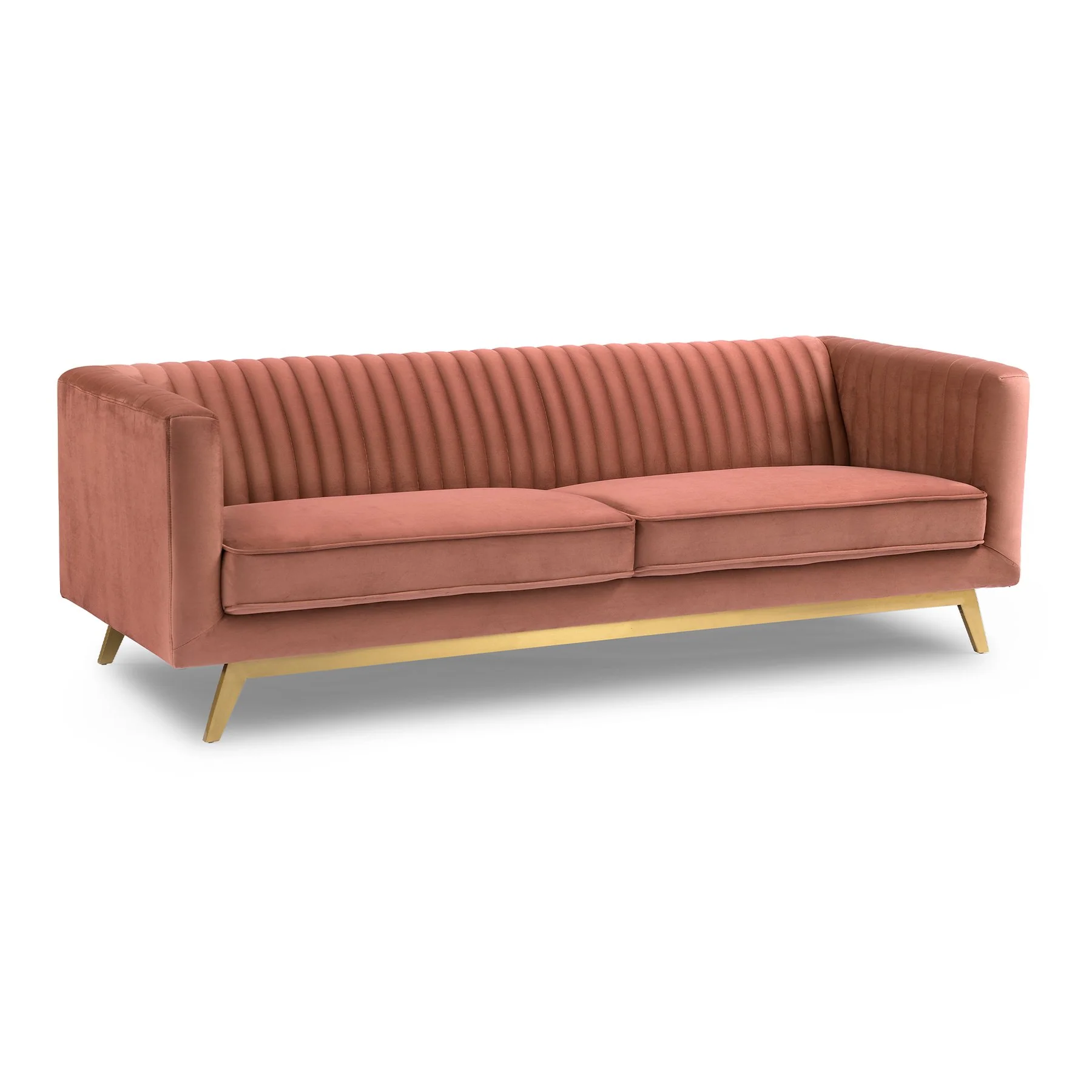 Liv Modern Blush Velvet Sofa - Image 2