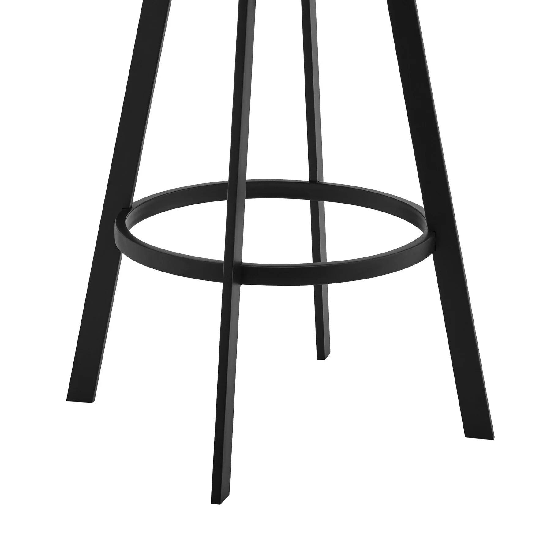 Livingston 30" Gray Faux Leather and Black Metal Swivel Bar Stool - Image 6