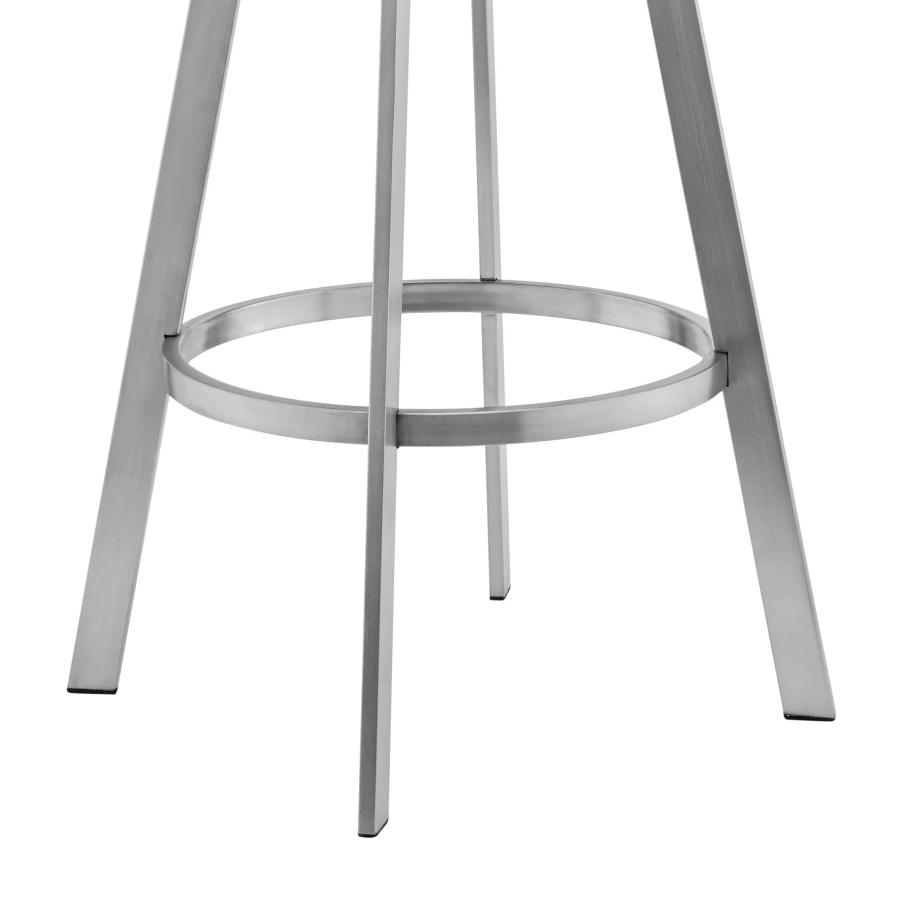 Livingston 30" Gray Faux Leather and Brushed Stainless Steel Swivel Bar Stool - Image 6