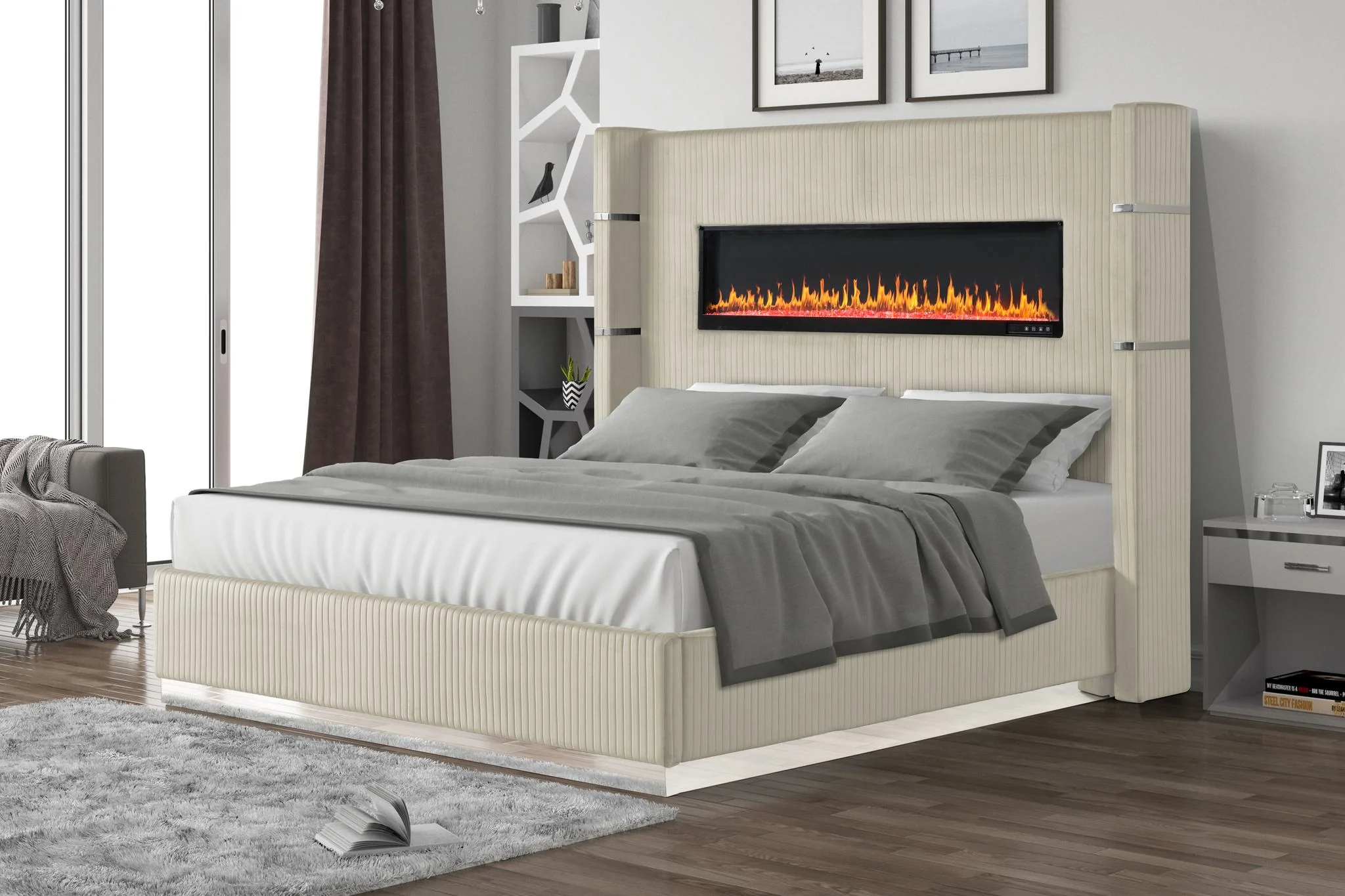 Lizelle King 4 Pc Bedroom Set Beige - Image 3