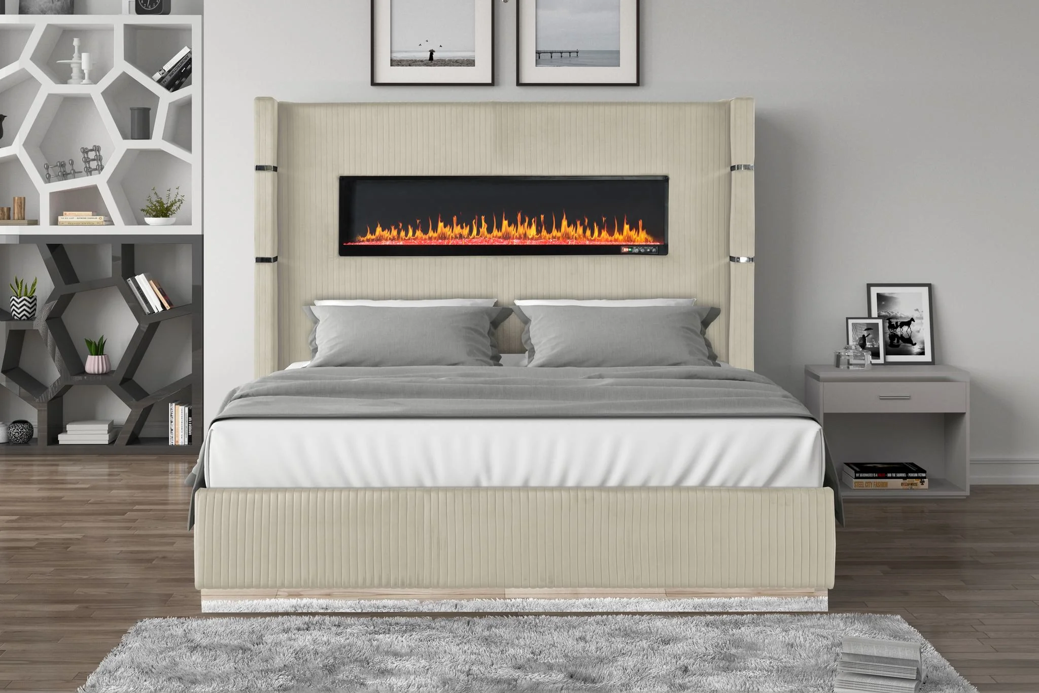 Lizelle King 5 Pc Bedroom Set Beige - Image 2