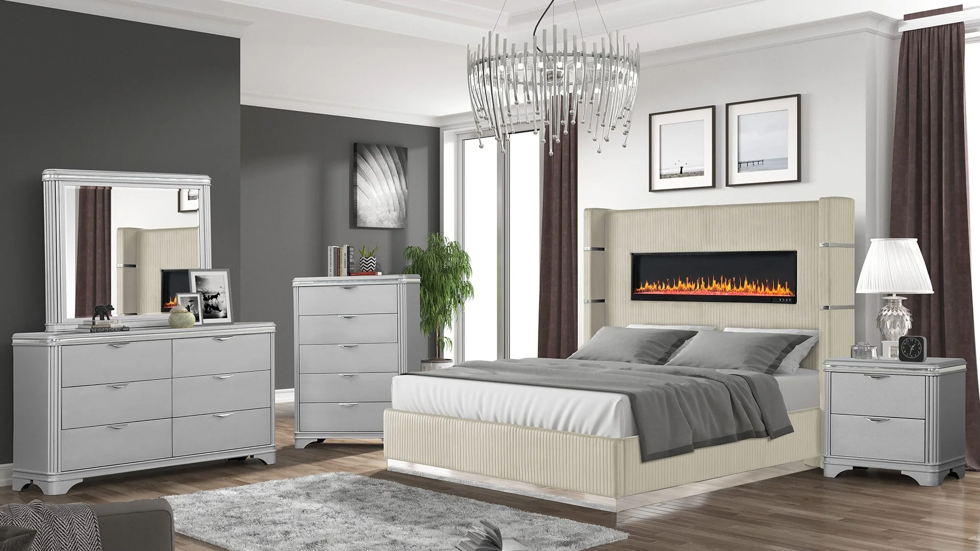 Lizelle King 5 Pc Bedroom Set Beige - Image 21