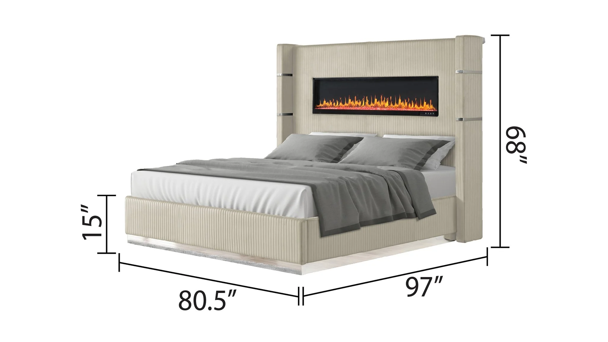 Lizelle King 5 Pc Bedroom Set Beige - Image 4