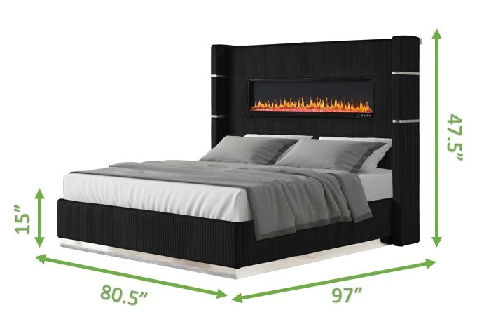 Lizelle King 5 Pc Bedroom Set Black - Image 4