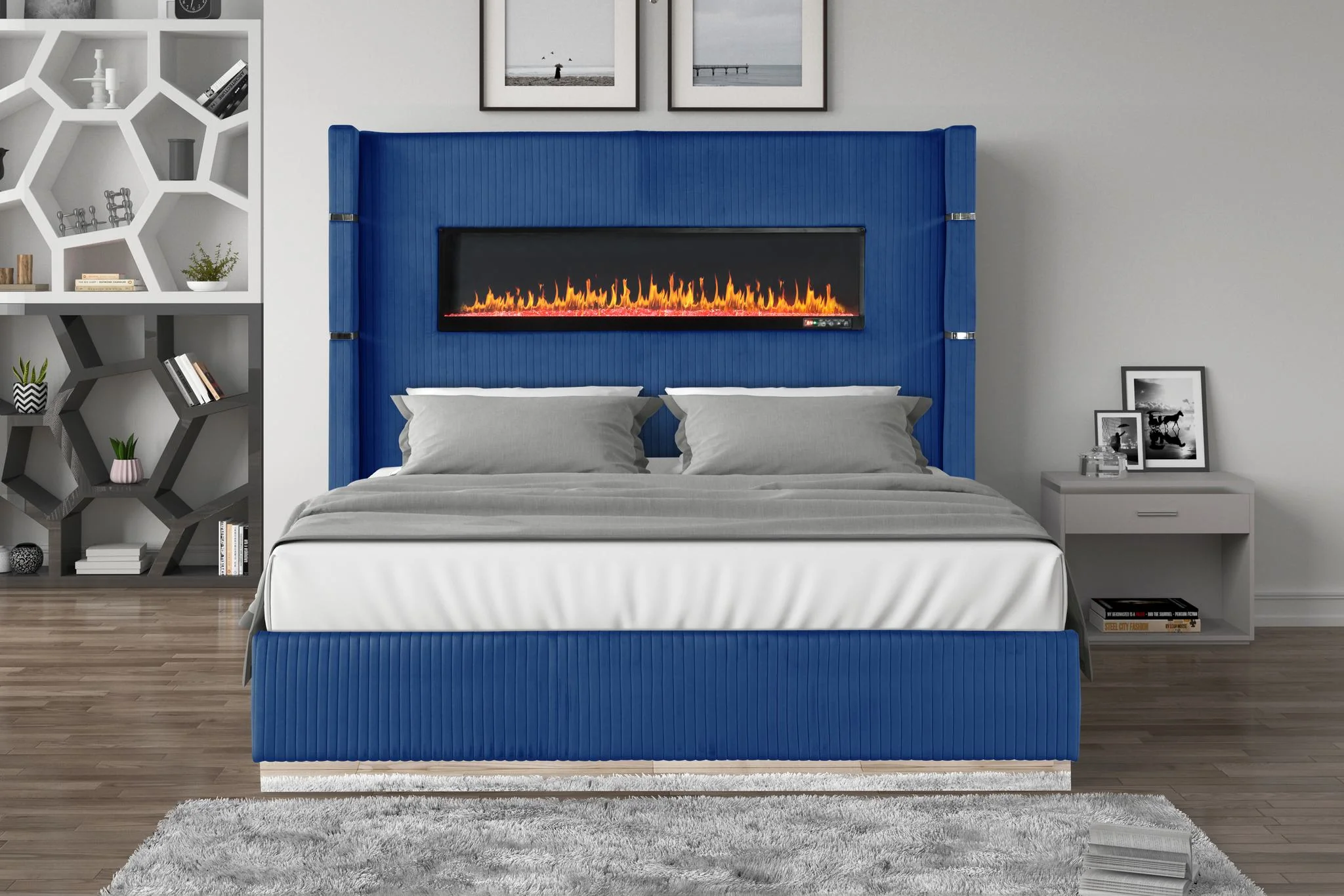 Lizelle King 5 Pc Bedroom Set Blue - Image 2