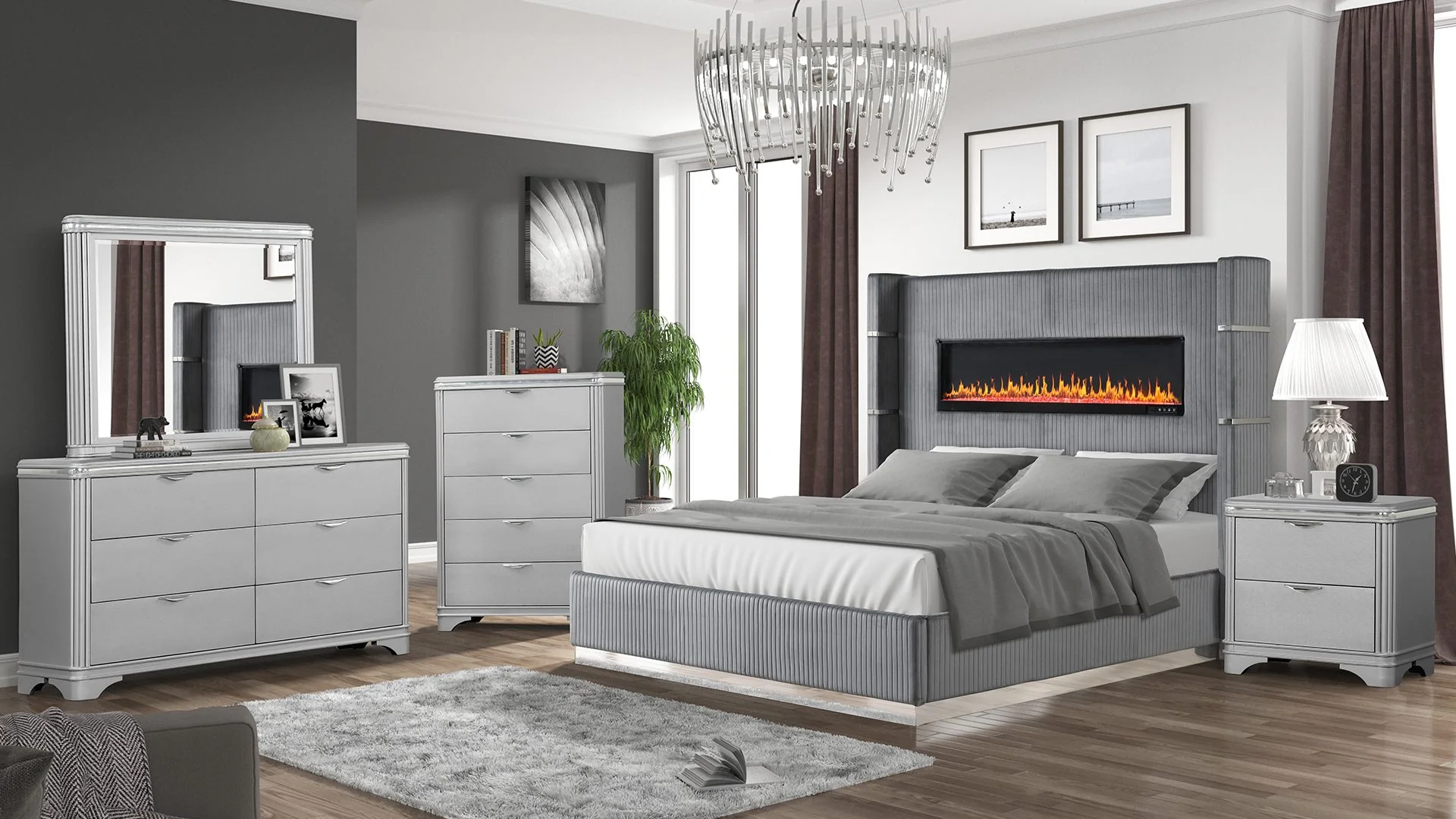 Lizelle King 5 Pc Bedroom Set Gray - Image 18