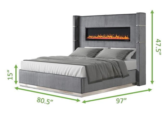 Lizelle King 5 Pc Bedroom Set Gray - Image 4
