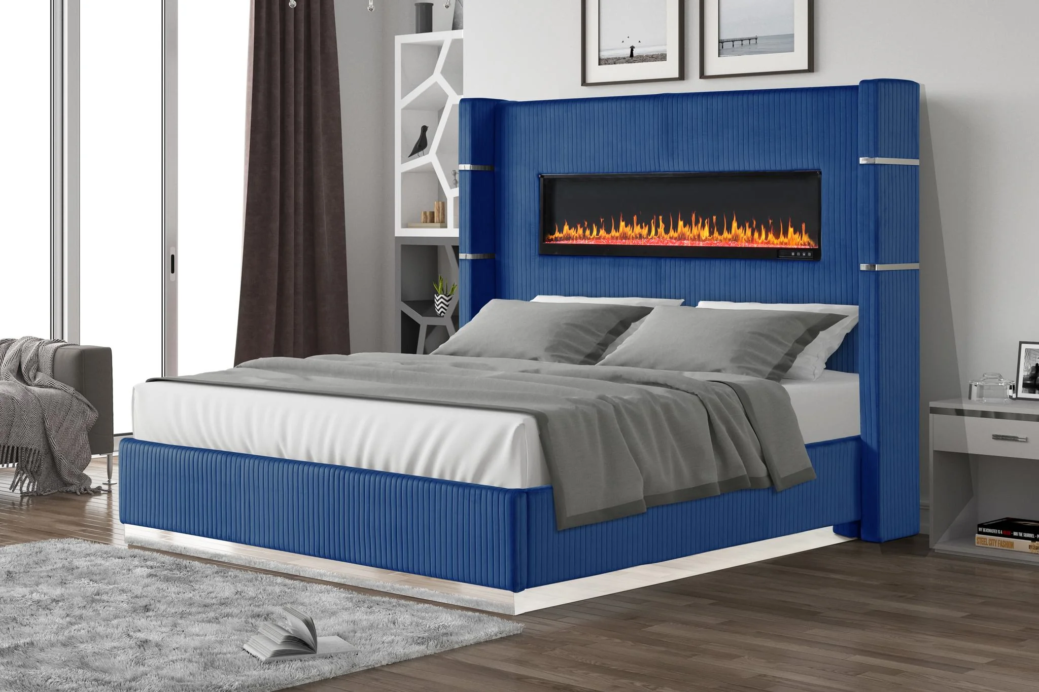 Lizelle King Bed Blue - Image 2