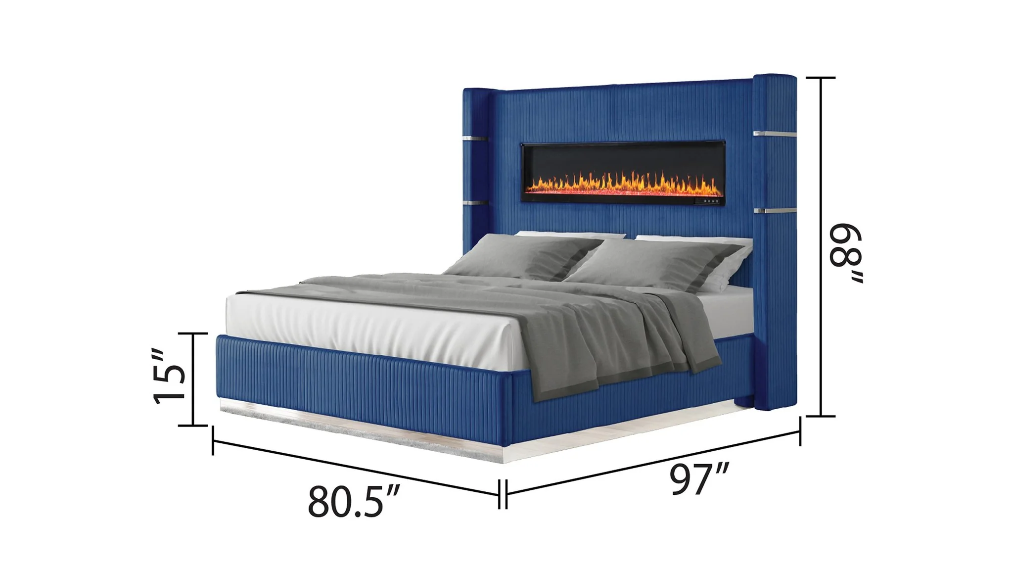 Lizelle King Bed Blue - Image 5