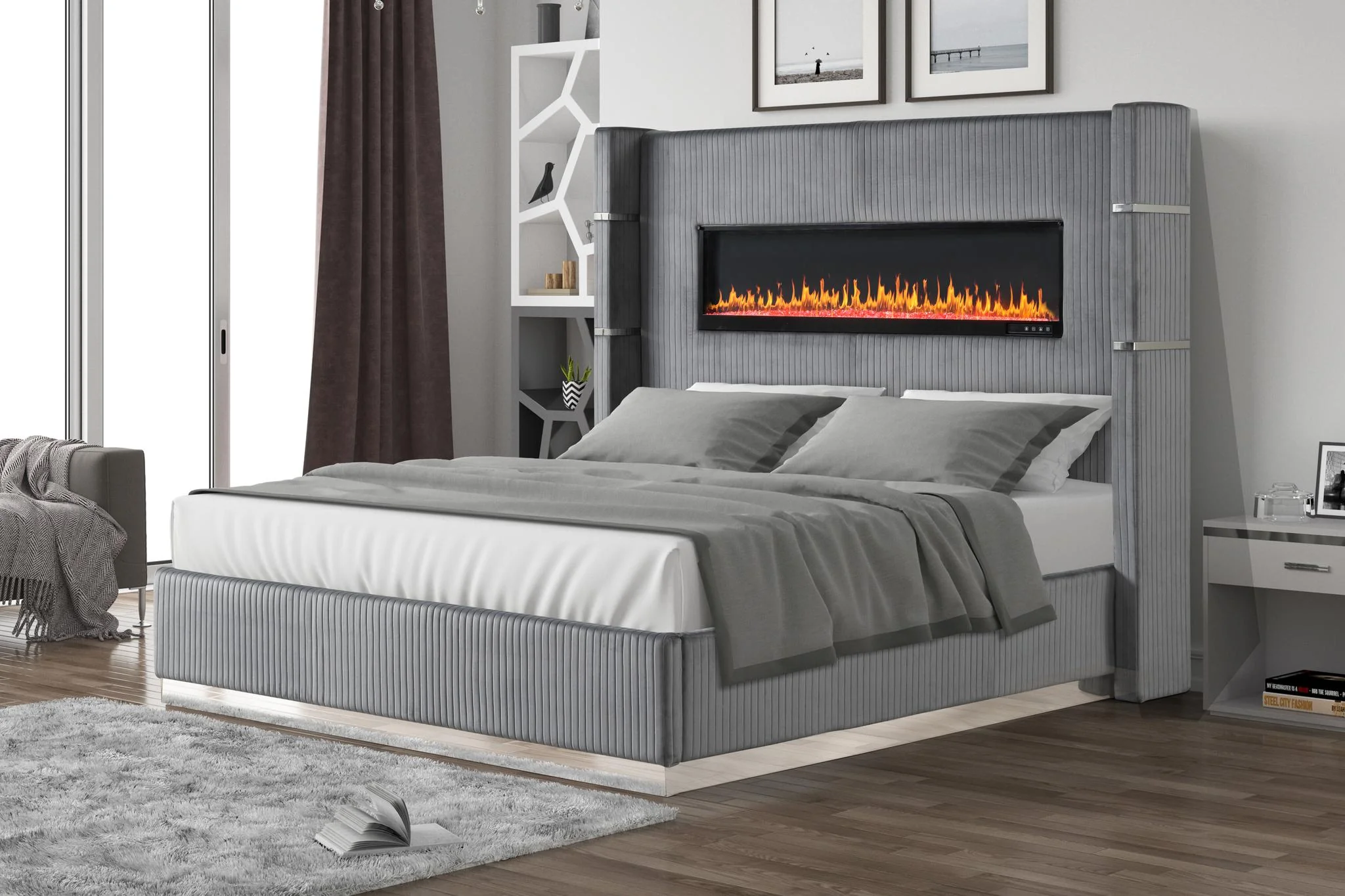 Lizelle King Bed Gray - Image 2