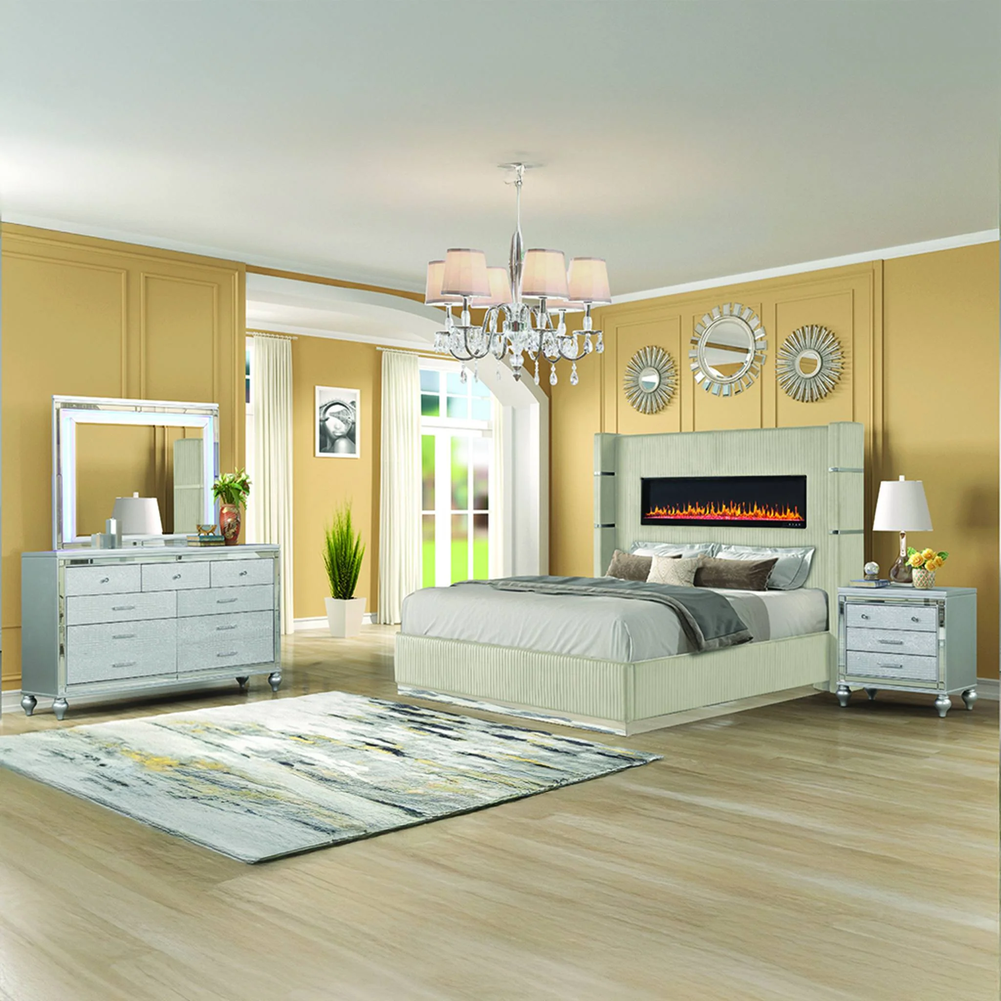 Lizelle Queen 4 Pc Bedroom Set Beige - Image 18