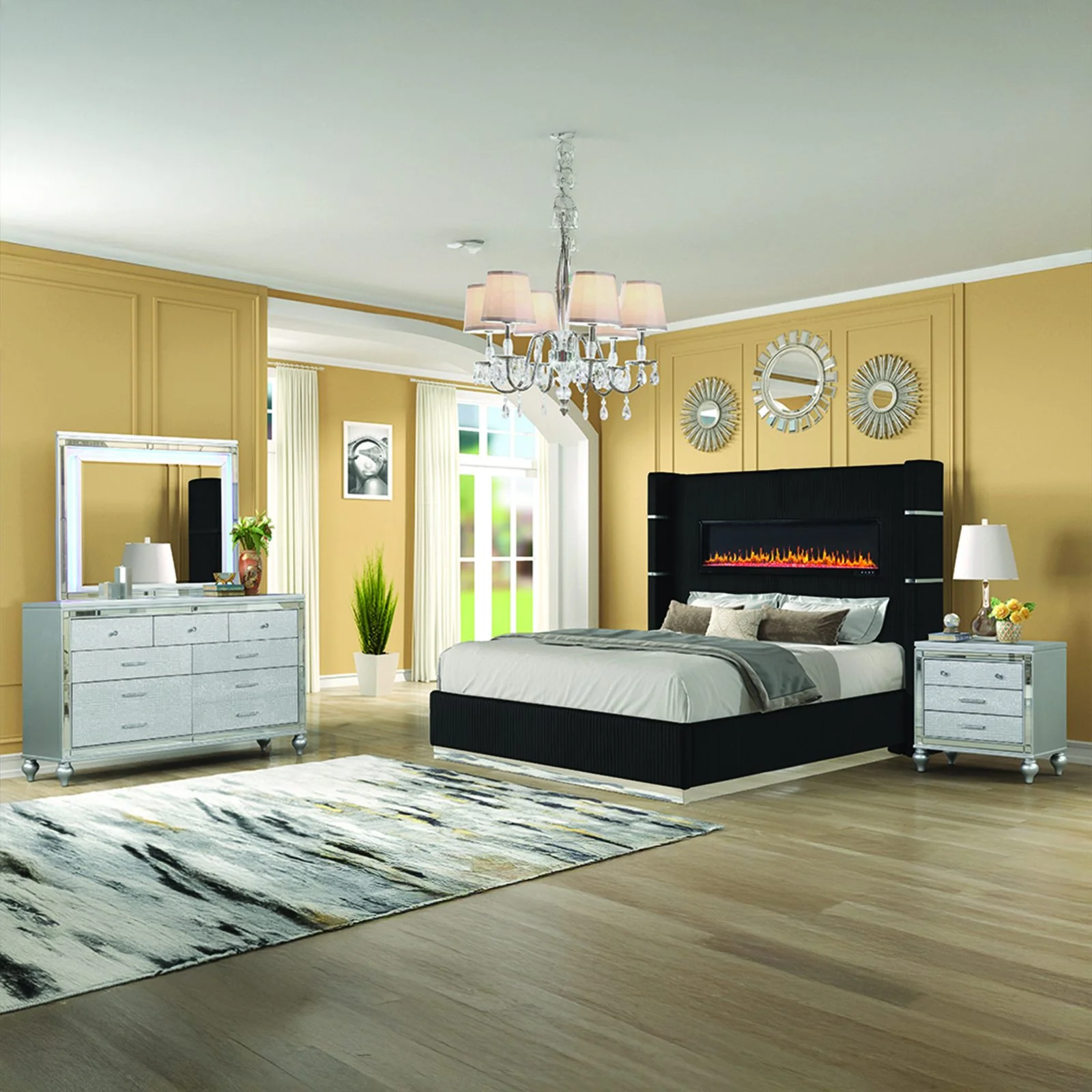 Lizelle Queen 4 Pc Bedroom Set Black - Image 18