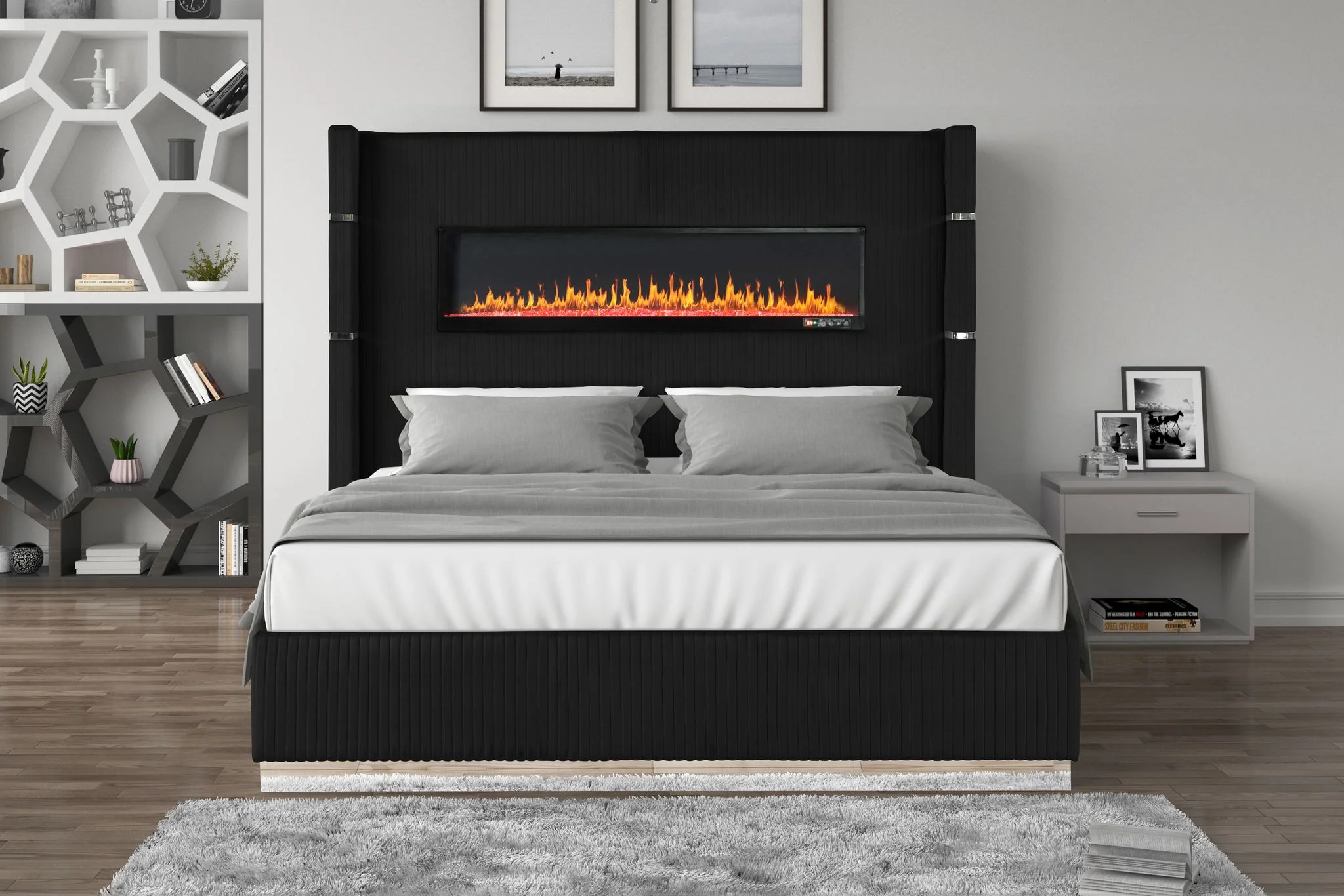 Lizelle Queen 4 Pc Bedroom Set Black - Image 2