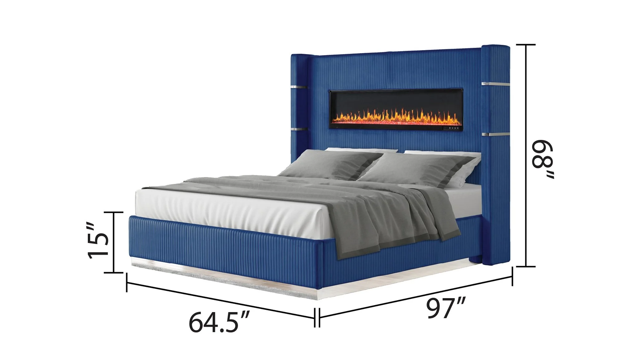 Lizelle Queen 4 Pc Bedroom Set Blue - Image 4