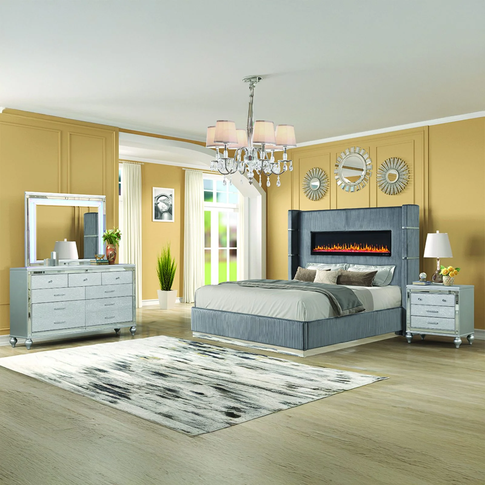 Lizelle Queen 4 Pc Bedroom Set Gray - Image 16